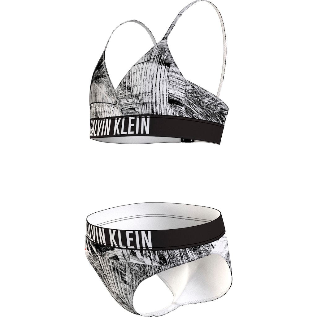 Calvin Klein Swimwear Triangel-Bikini »CROSSOVER TRIANGLE BIKINI SET-PR«, In gemusteter Optik