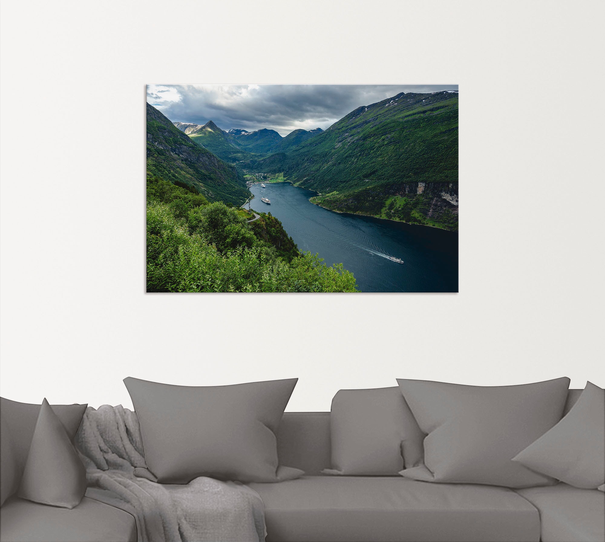 auf »Blick St.), Norwegen«, Geirangerfjord Küste, bei (1 Wandbild verschied. Artland Leinwandbild, Alubild, Outdoorbild, den OTTO in Poster Größen als