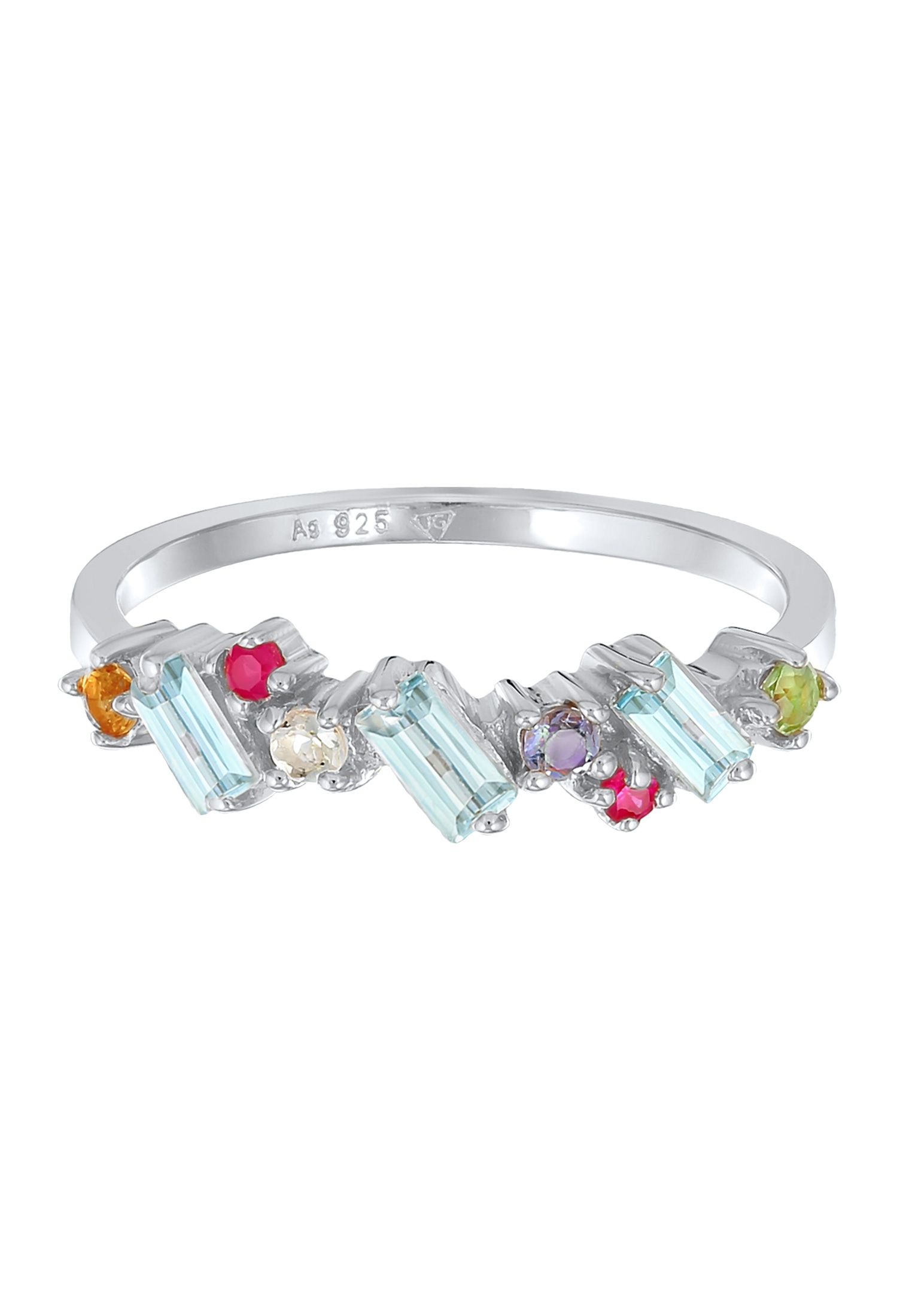 Elli Premium Silberring »Ring Peridot Topas Mondstein Glamour 925 Silber«