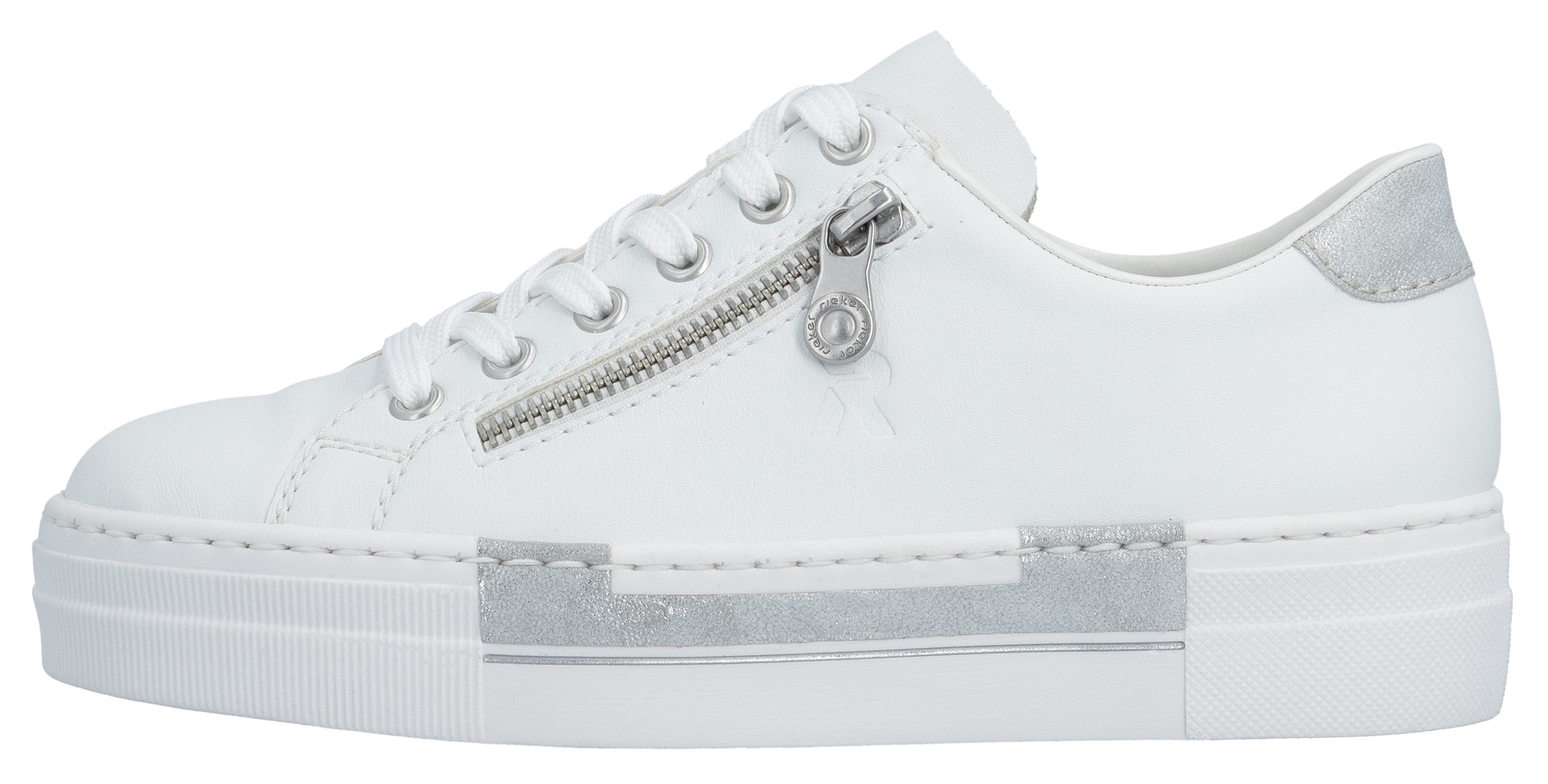 Rieker Plateausneaker  mit Zierreißverschluss seitlich, Freizeitschuh, Halbschuh, Schnürschuh