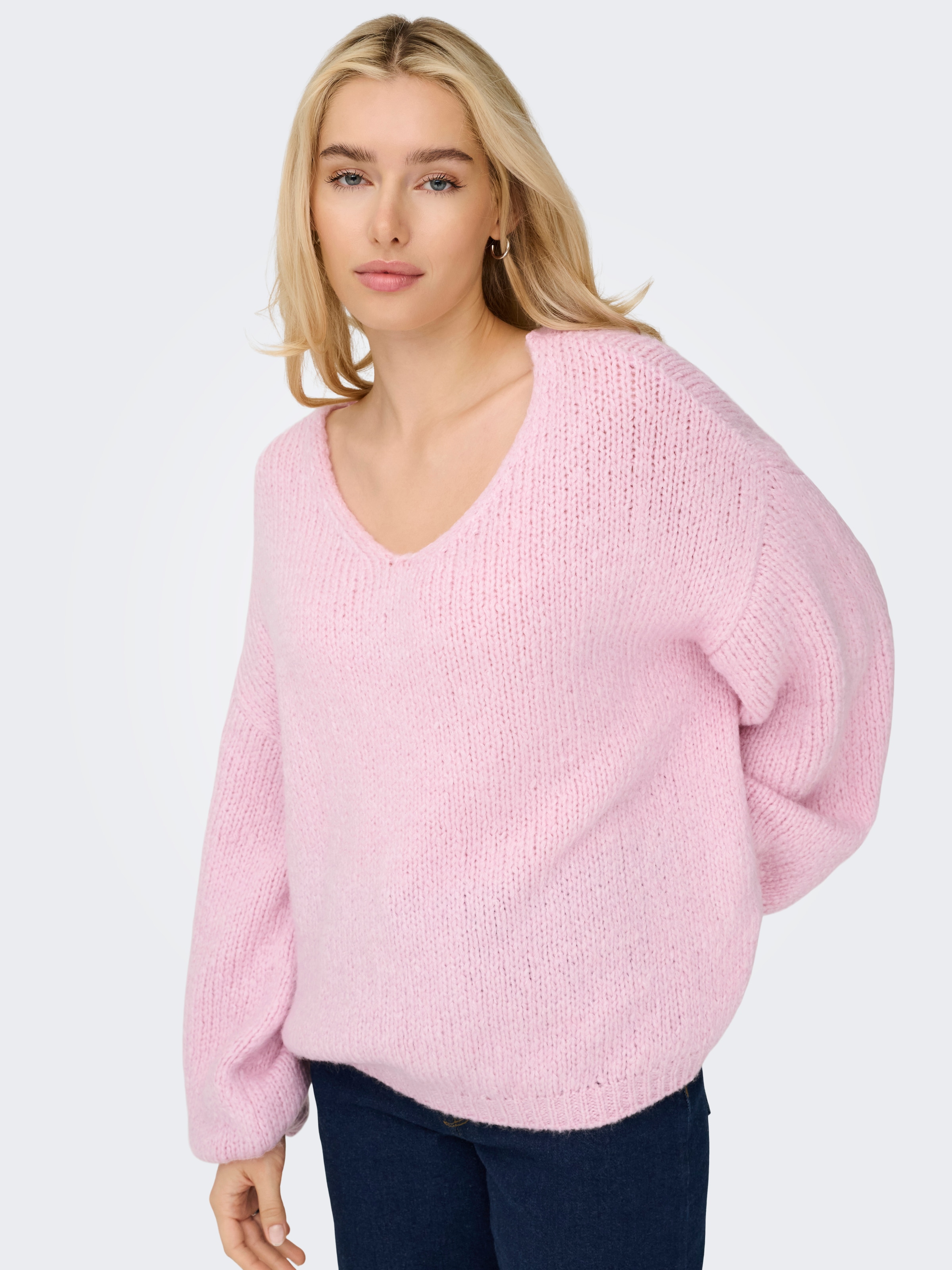 JDY V-Ausschnitt-Pullover »JDYDINEA L/S REVERSIBLE PULLOV. KNT NOOS« Kunstfaser, regular fit