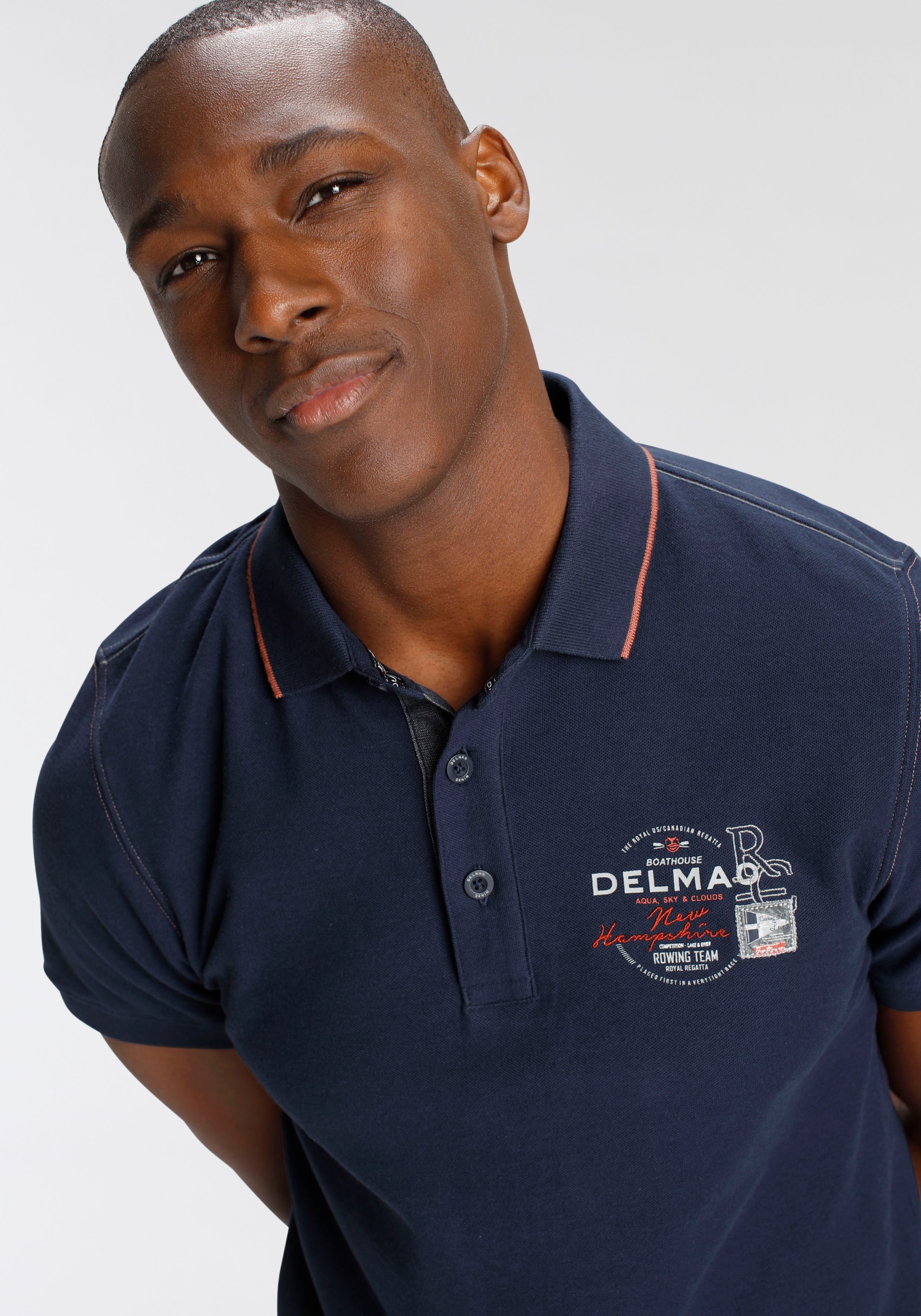DELMAO Poloshirt, mit Brustprint - shoppen NEUE OTTO online Stickerei und bei MARKE
