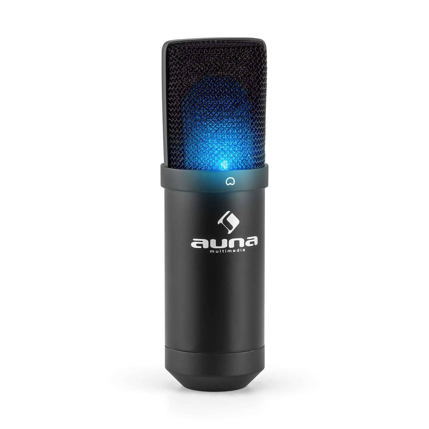 Auna USB Kondensator Mikrofon inkl. Mikrofonspinne Niere Studio