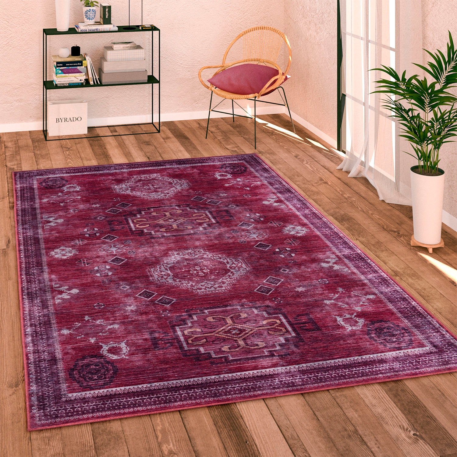 Paco Home Teppich »Bordeaux 245«, rechteckig, Kurzflor, Orient-Optik, Vintage Design, waschbar