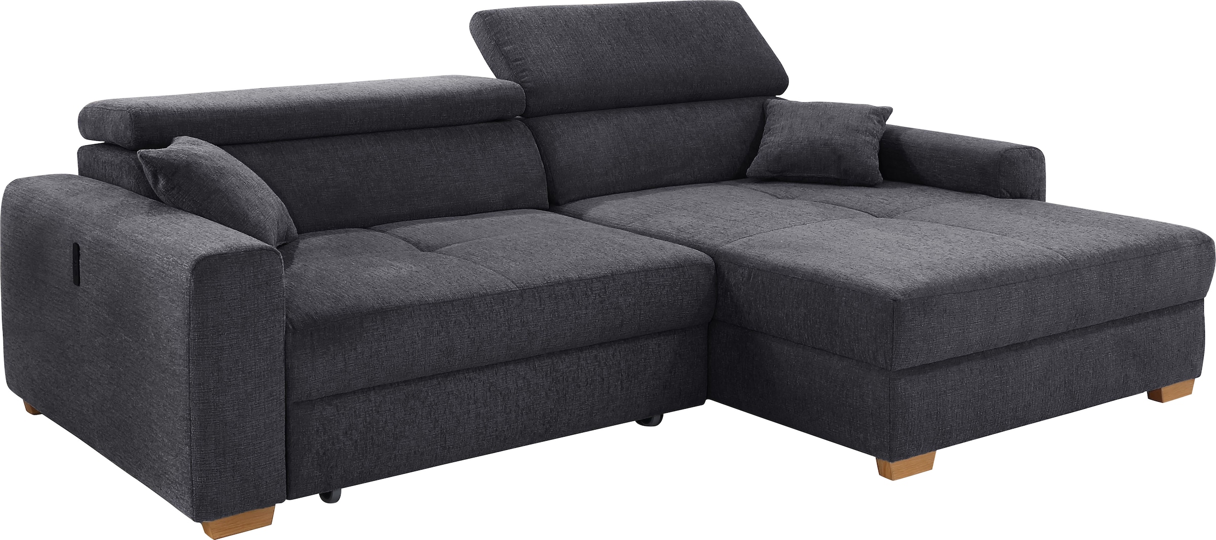 Jockenhöfer Gruppe Ecksofa »Slider, L-Form, 140kg Belastbarkeit je Sitzplatz«, elektromotorische Sitztiefenverstellung,USB-Ladeports,mit Kopfstützen