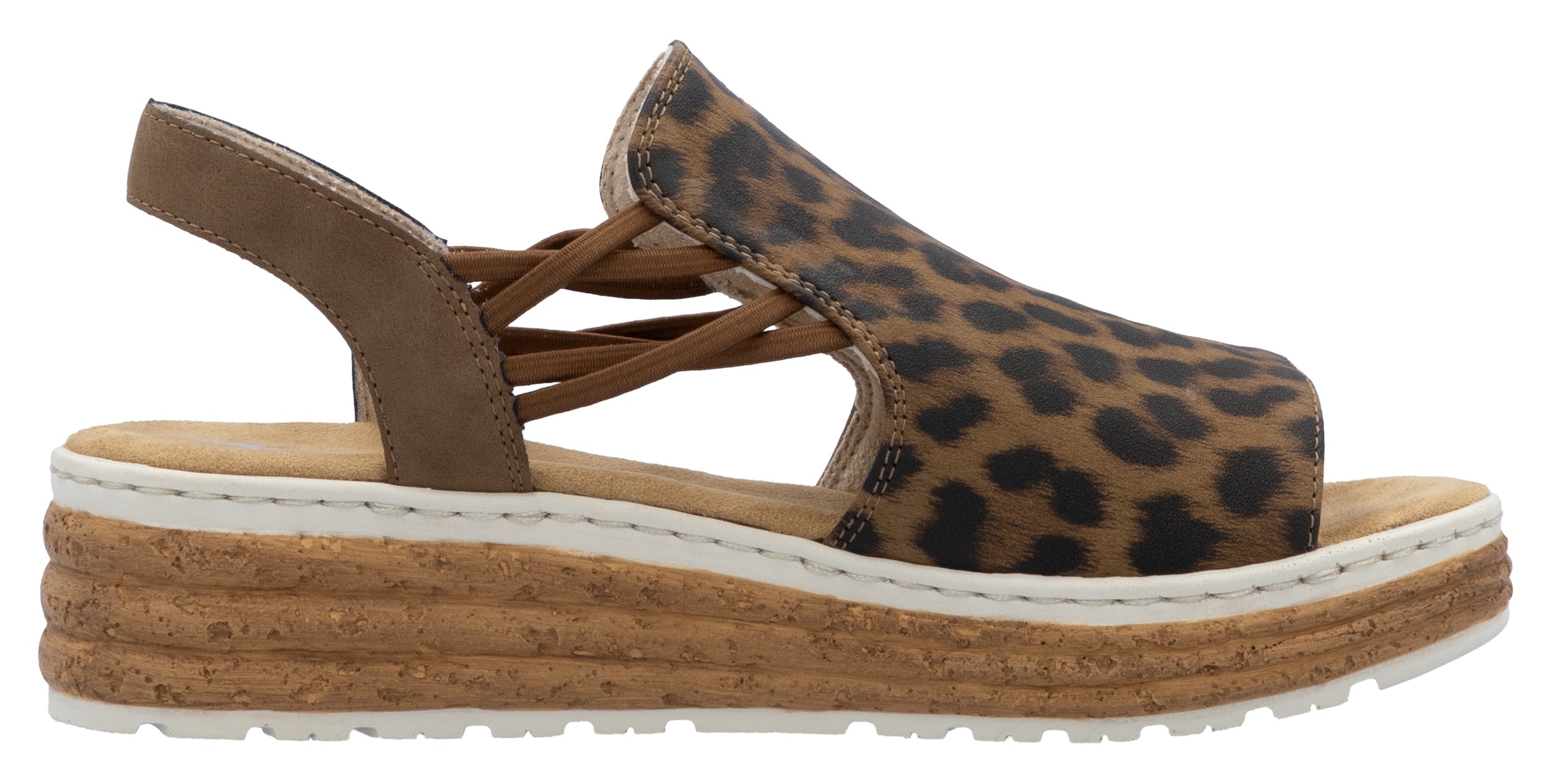 Rieker Keilsandalette, Sommerschuh, Sandale, Urlaubschuh mit seitlichen Gummizügen