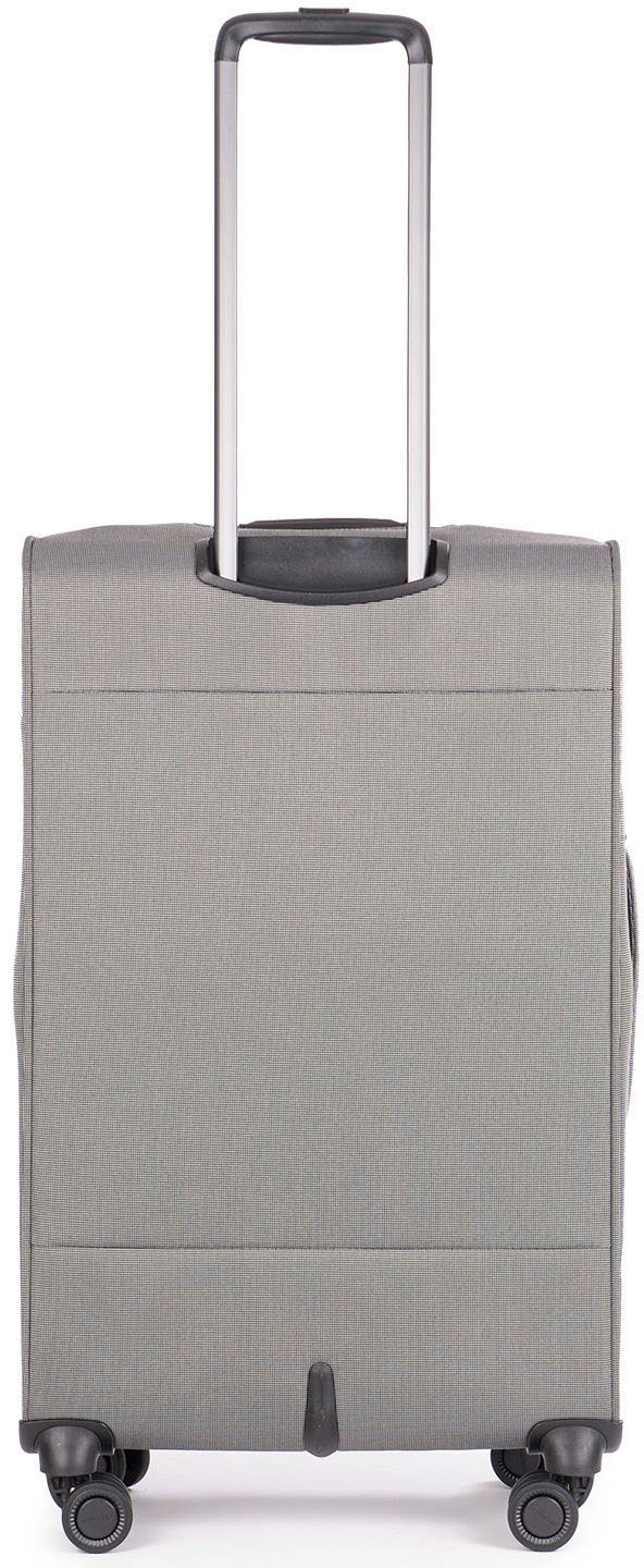 Stratic Weichgepäck-Trolley »Bendigo Light + M, silver«, 4 Rollen, Reisekoffer großer Koffer Aufgabegepäck TSA-Zahlenschloss