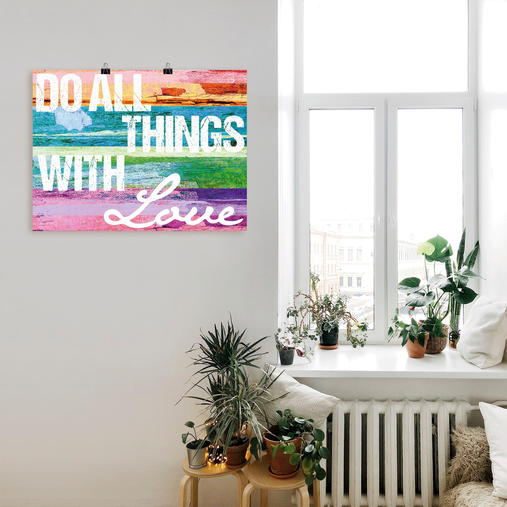 Artland Wandbild »Tu alles mit Liebe« Sprüche & Texte 1 Stk. tlg. als Alubild, Outdoorbild, Leinwandbild, Poster in verschied. Größen