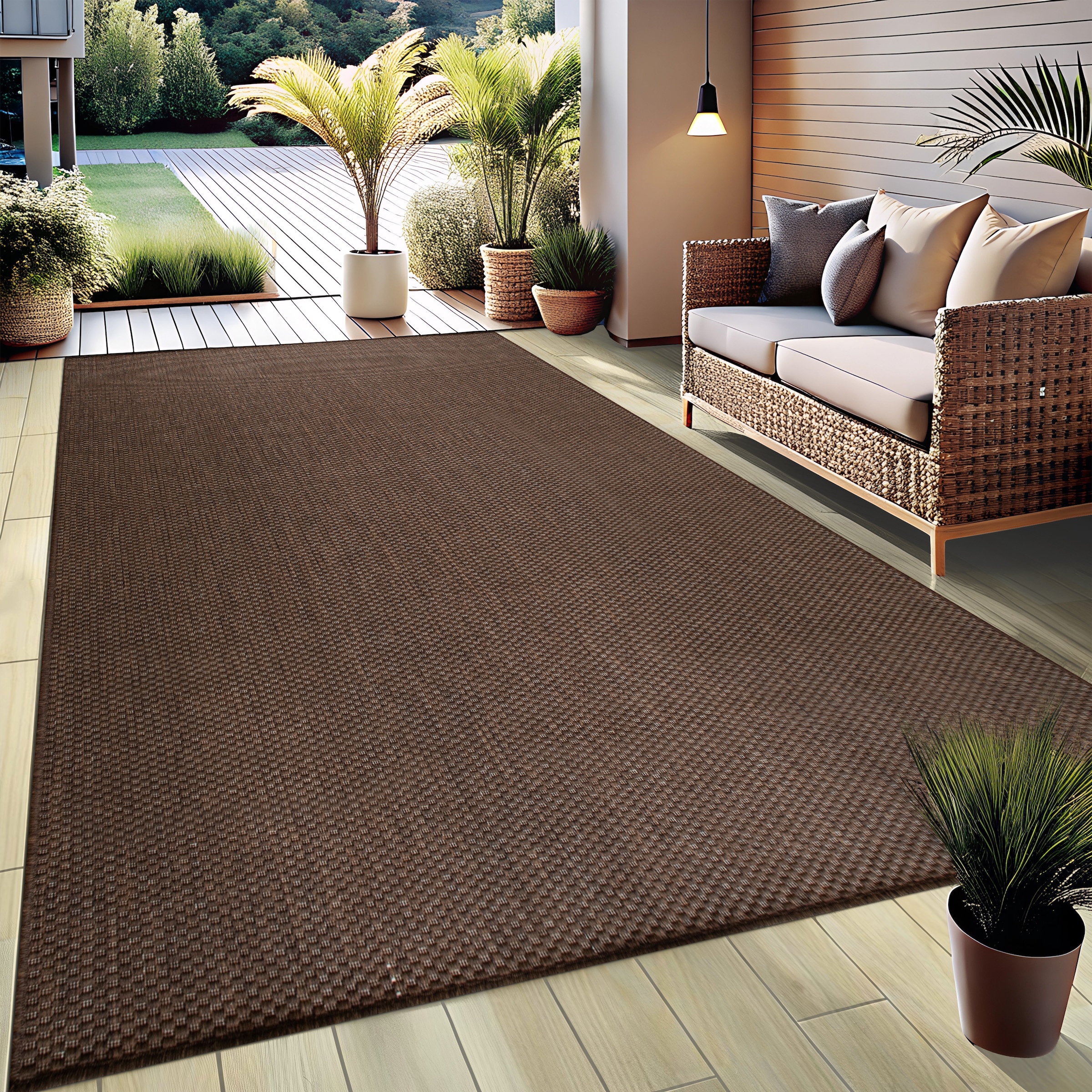 my home Teppich »Venedig auch als Läufer erhältlich«, rechteckig, 4 mm Höhe, In- und Outdoor geeignet, Sisal-Optik, Wetterfest & UV-beständig