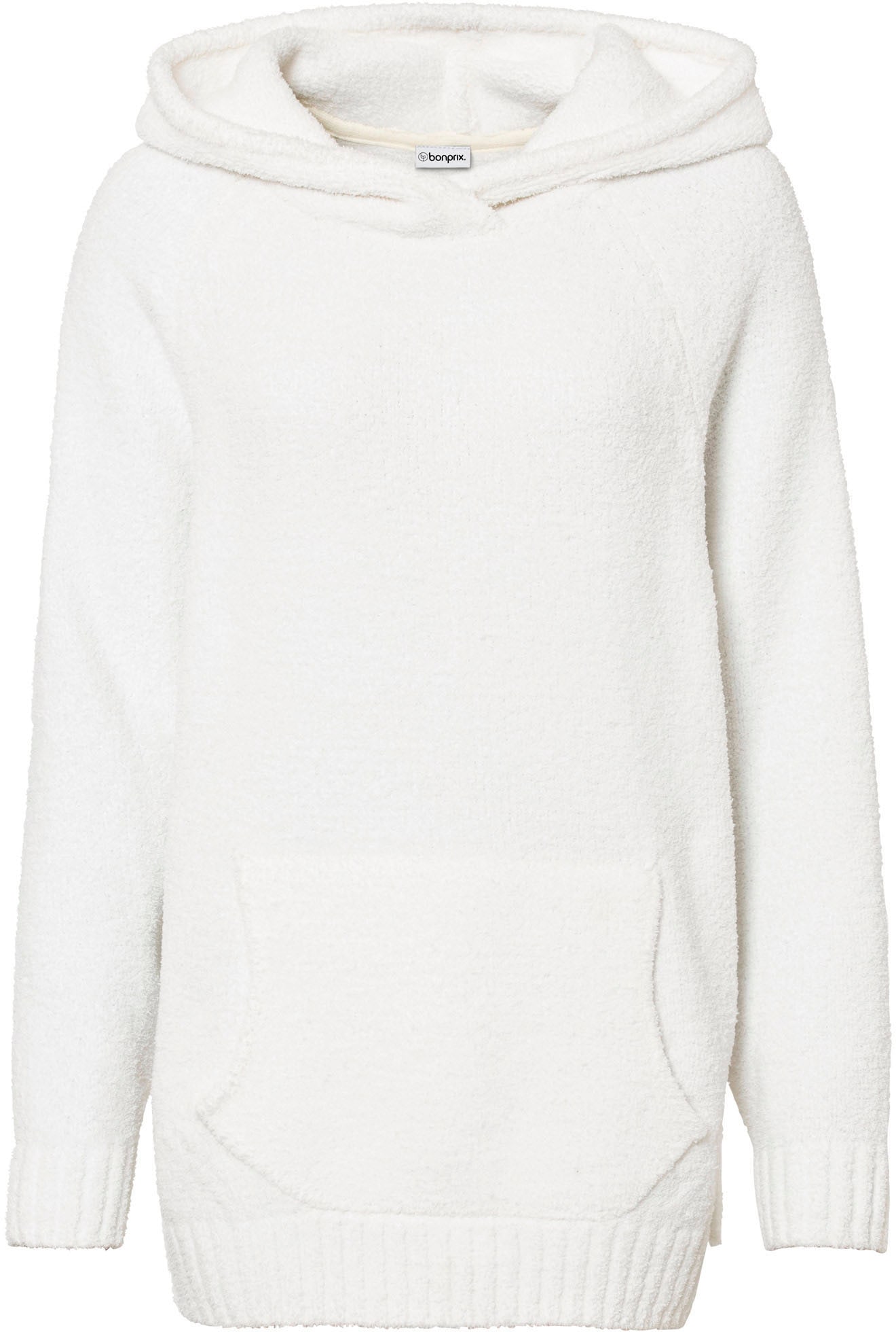 bonprix Strickpullover aus Polyester, mit Kapuze, mit Teddy-Fleece, Oversize Passform