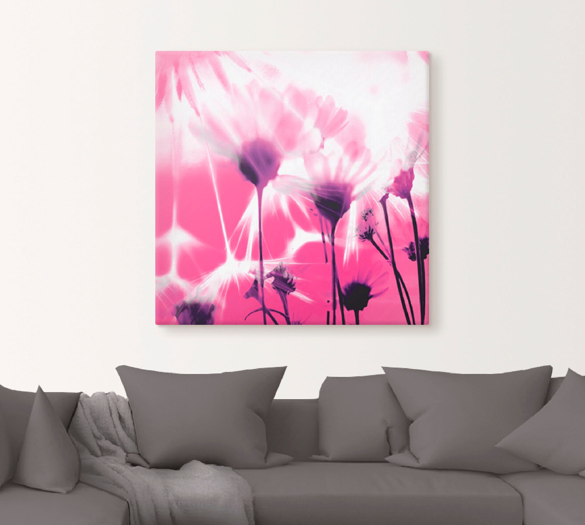 Artland Leinwandbild »Pusteblume abstrakt«, Blumen, (1 St.), auf Keilrahmen gespannt