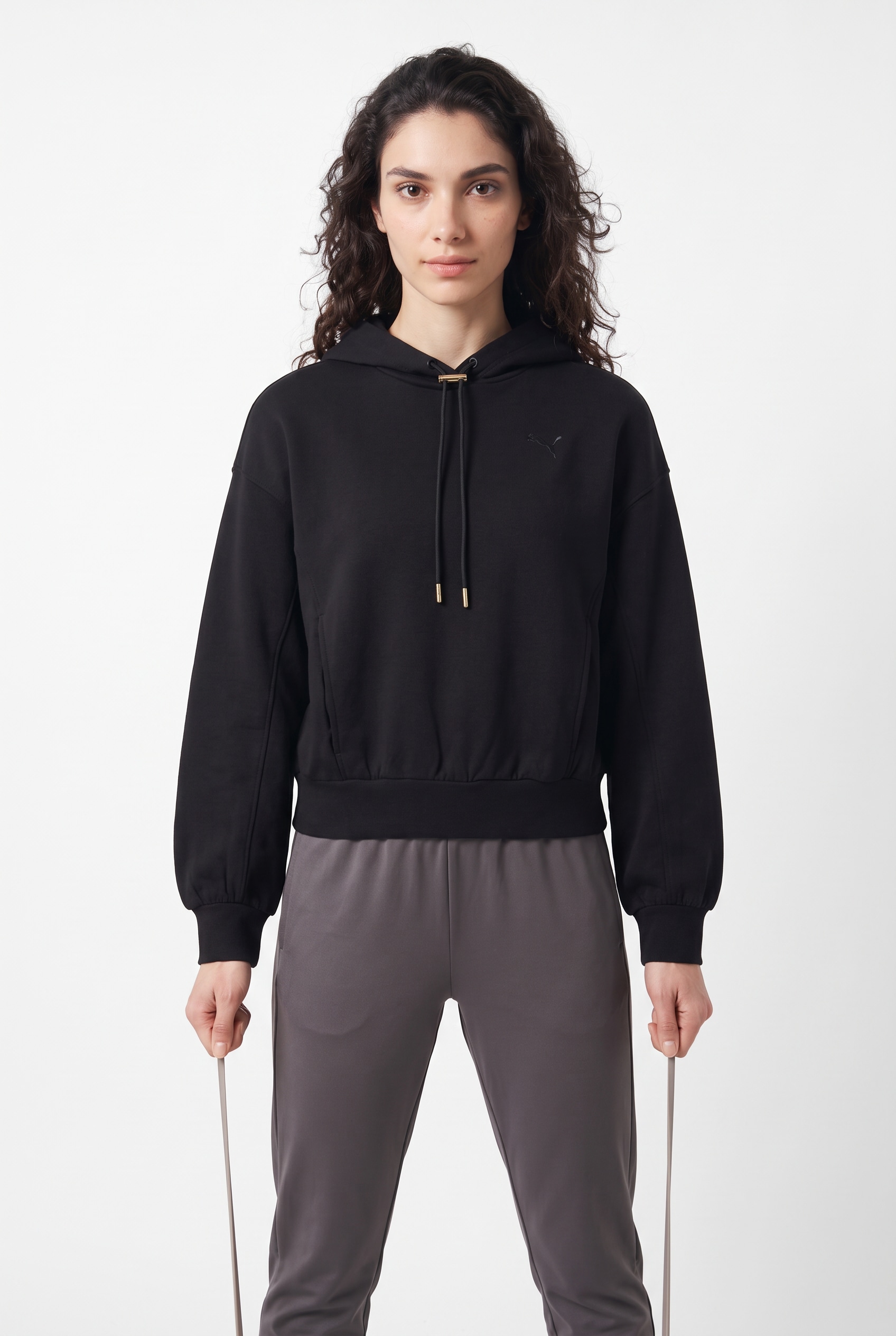 PUMA Kapuzensweatshirt »HER RELAXED HOODIE FL«, mit Kängurutasche, unifarben, Relaxed Fit
