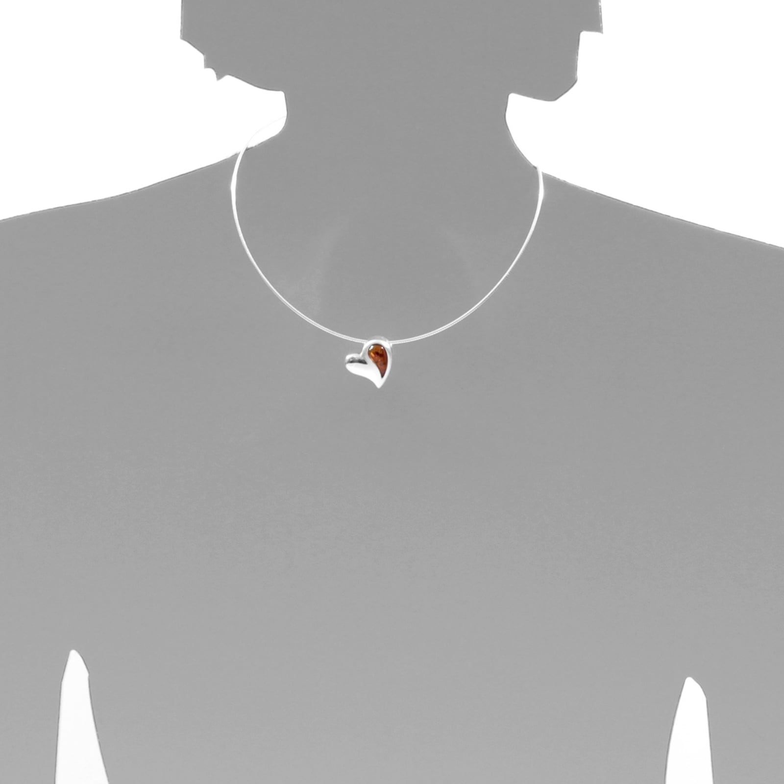 OSTSEE-SCHMUCK Kette mit Anhänger »- Gleiter-Herz 20 mm - Silber 925/000 - Bernstein«