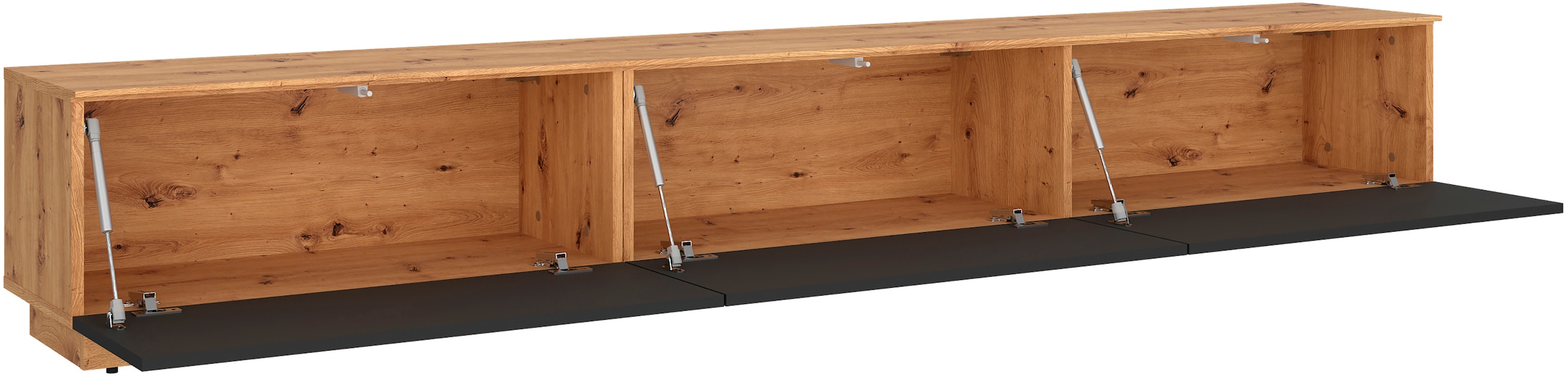 OTTO home Lowboard »3 Klappen und viel Stauraum« hängend oder stehend, grifflos, modern, Breite 240cm