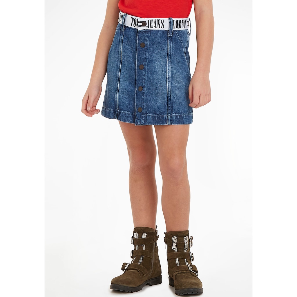 Tommy Hilfiger Jeansrock »MONOTYPE TAPE SKIRT«, Webrock mit Tommy Hilfiger Logotape