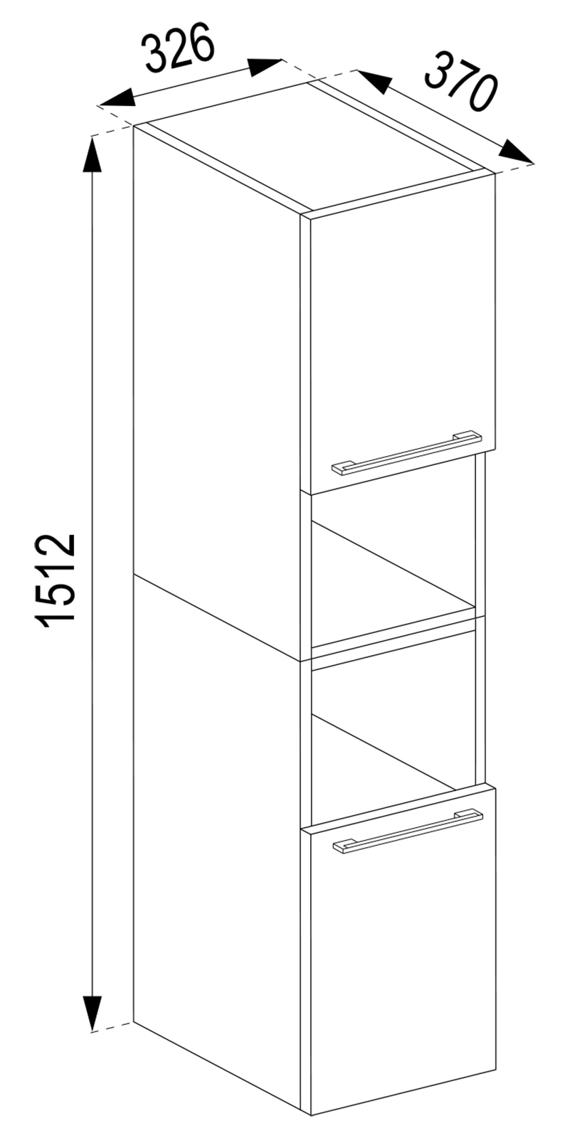 VCM Hochschrank »Holz Badmöbel Bad Hochschrank Badschrank Badinos«