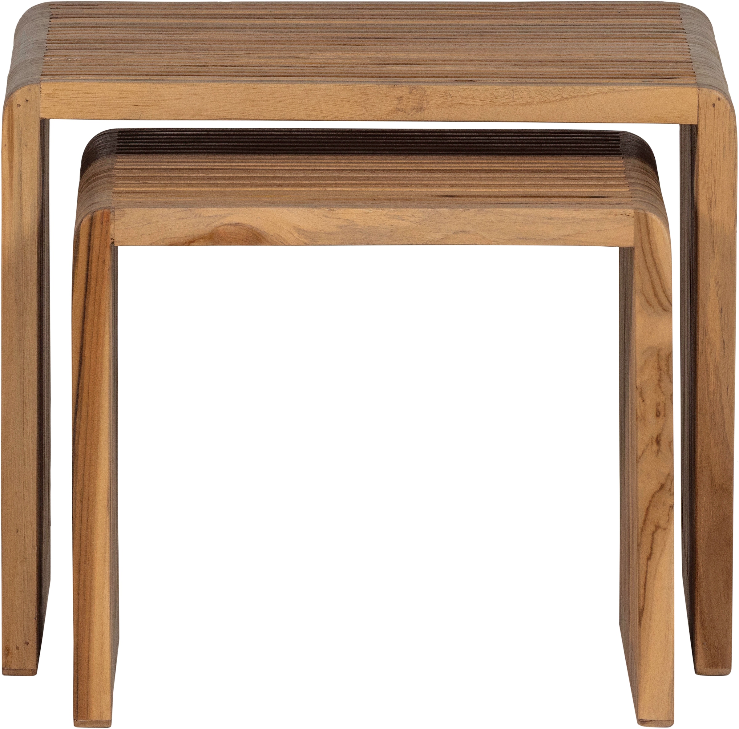 WOOOD Beistelltisch »Jasmijn aus recyceltem Teakholz als 2er-Set B 50 x T 45 x H 41 cm« Set, 2 Stk. tlg. 2er-Set, pflegeleichte Oberfläche, ausschließlich Innenbereich