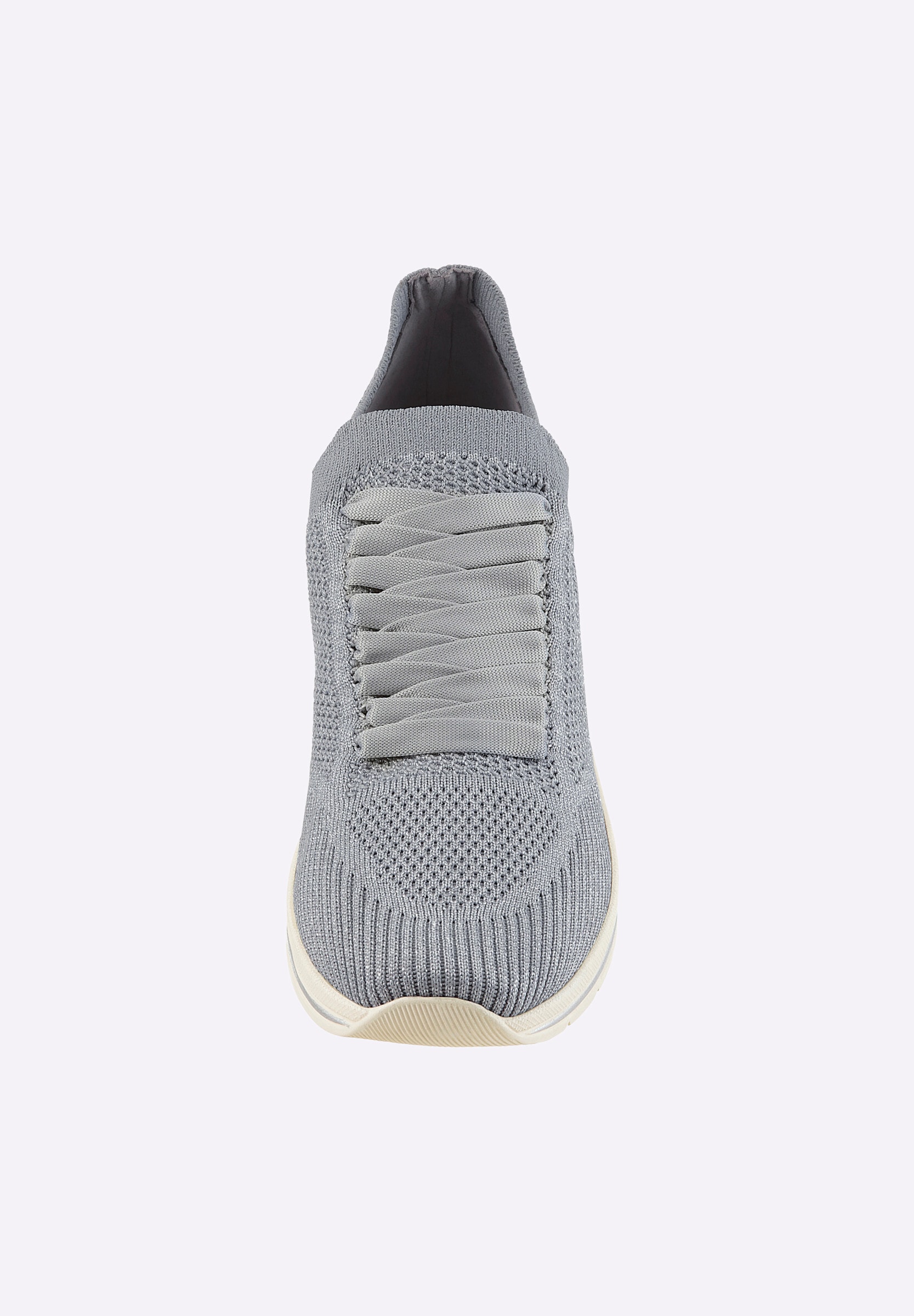 airsoft modern+ Schnürschuh »Sneaker Keilsneaker aus glitzerndem Mesh-Stoff«