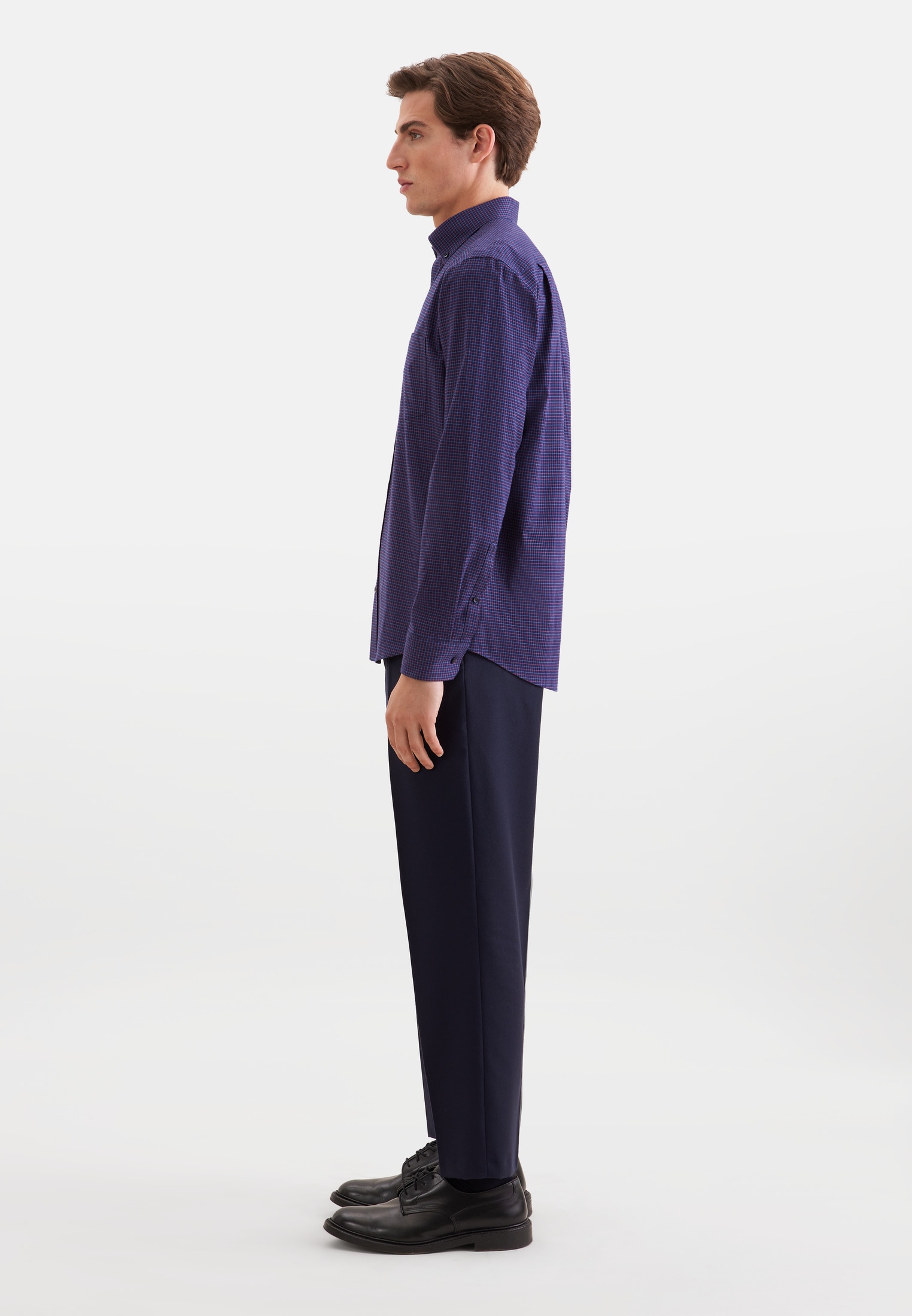 seidensticker Flanellhemd »Schwarze Rose« Comfort 1/1 Button-Down-Kragen Karo