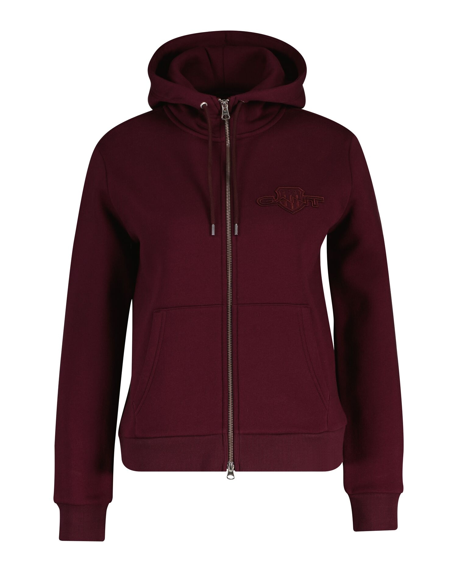 Gant Kapuzensweatjacke »REG TONAL SHIELD ZIP HOODIE« Markenstickerei, Kapuze, Rippbündchen