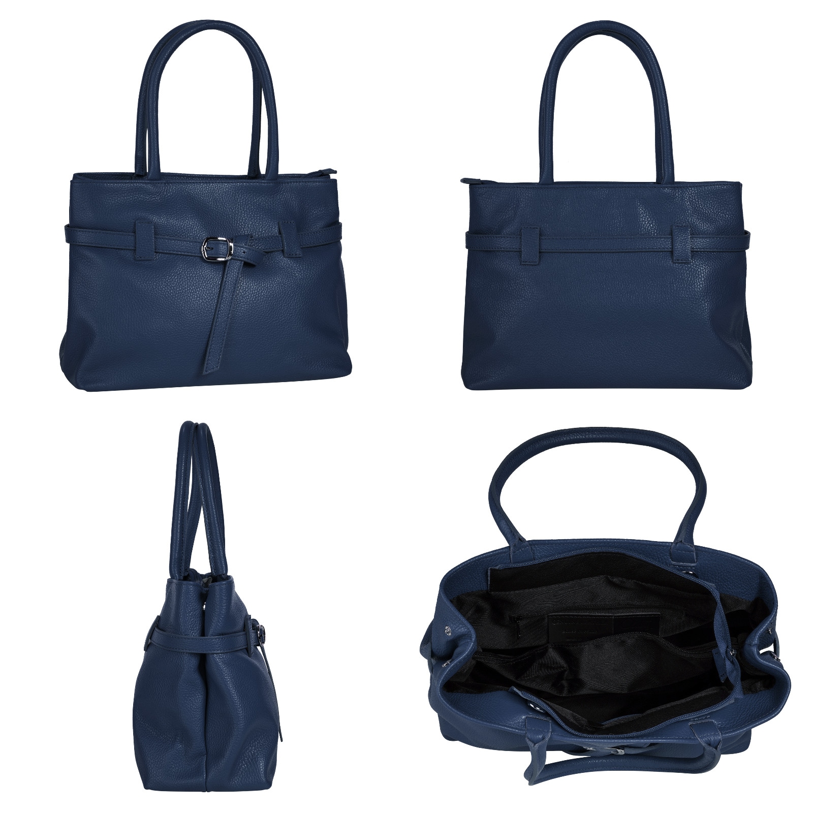 Cluty Henkeltasche, echt Leder, Made in Italy