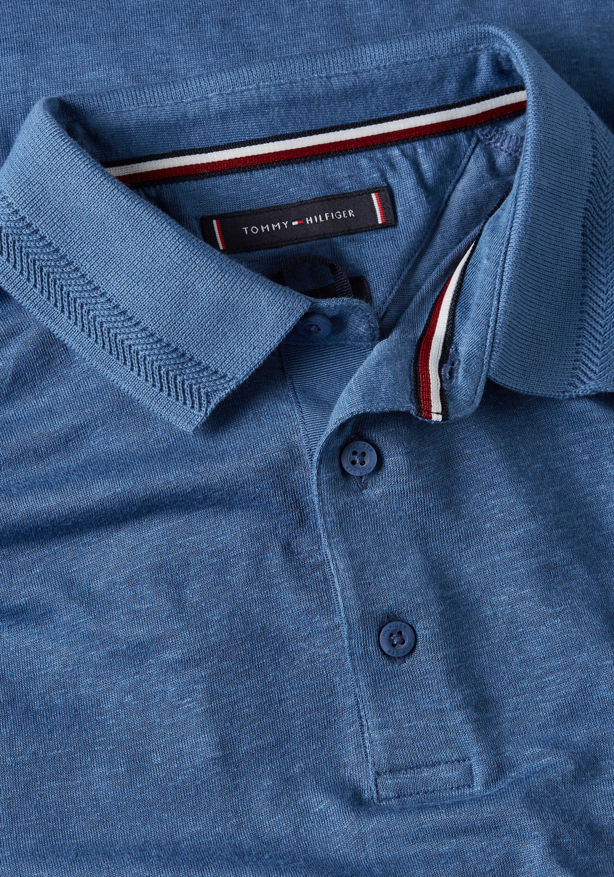 Tommy Hilfiger TAILORED Poloshirt »DC PREMIUM LINEN POLO«, mit  interessanten Details an Strickbündchen und Kragen online kaufen bei OTTO