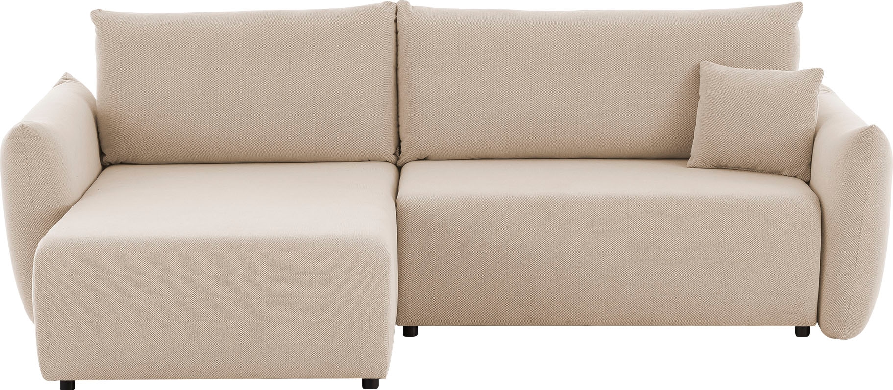Home affaire Ecksofa »MAVAS Schlafsofa mit Bettkasten, L-Form,« ca.257/127cm (Liegefläche 212/145 cm), Cord, Chenille, Struktur