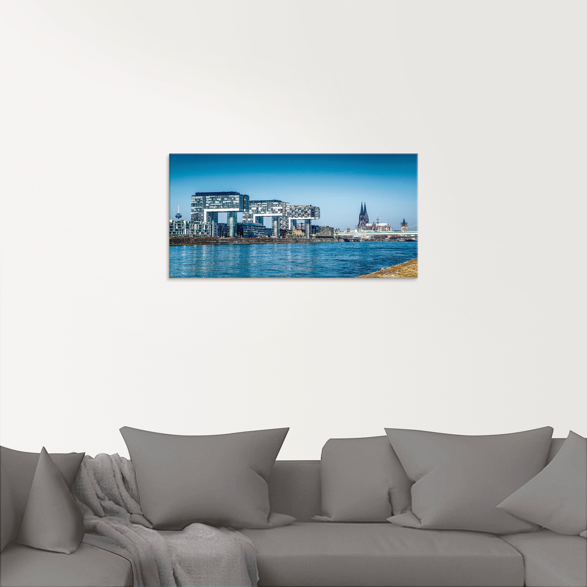 Artland Glasbild »Köln Kranhäuser und Dom«, Gebäude, (1 St.), in verschiedenen Größen