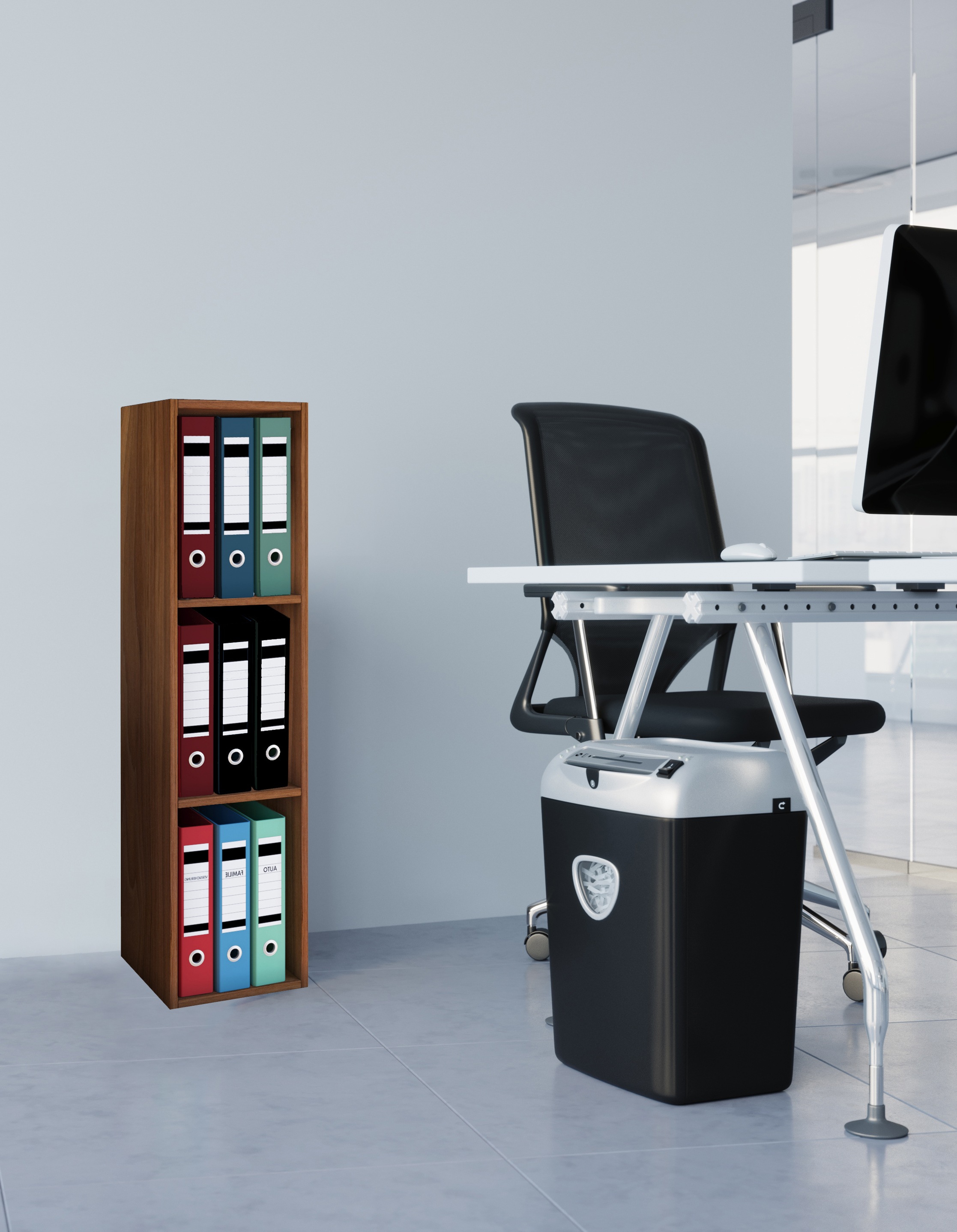 VCM Aktenregal »VCM Holzregal stehend | platzsparender Aktenschrank | Maße: H. 107 x B. 34 x T. 30 cm | Elegantes Regal stehend | Büroregal ¿ Offas 3 Fach«