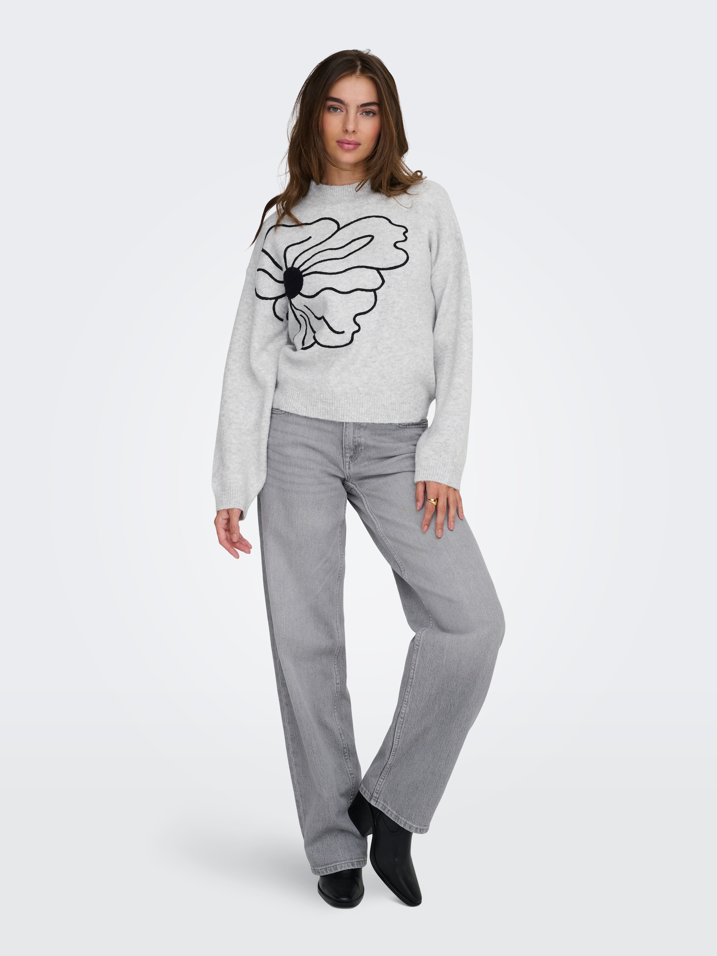 ONLY Strickpullover »ONLLOI LS HIGH NECK FLOWER PULL EX KNT«