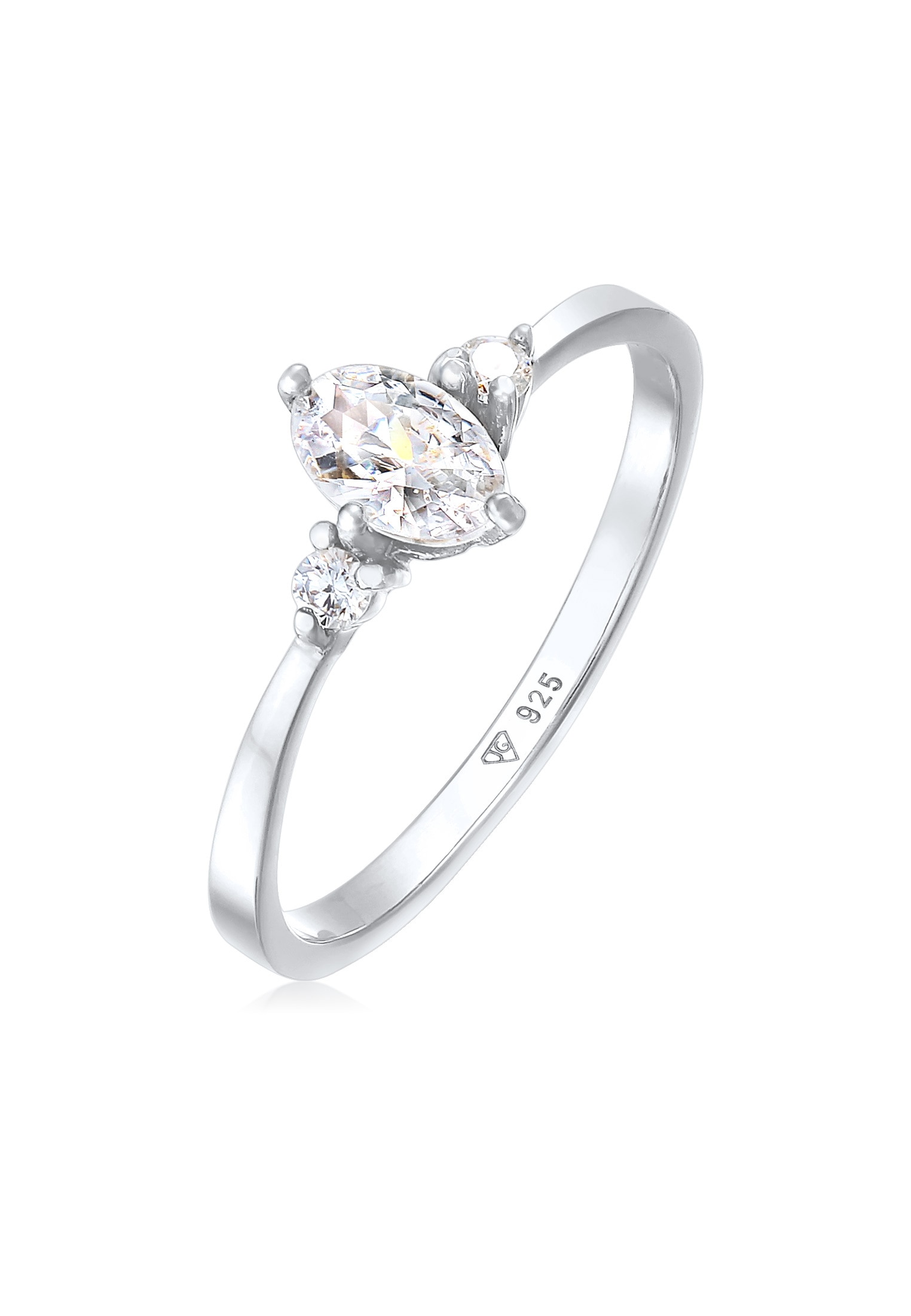 Elli Silberring »Ring Zirkonia Oval Verlobung 925 Silber«