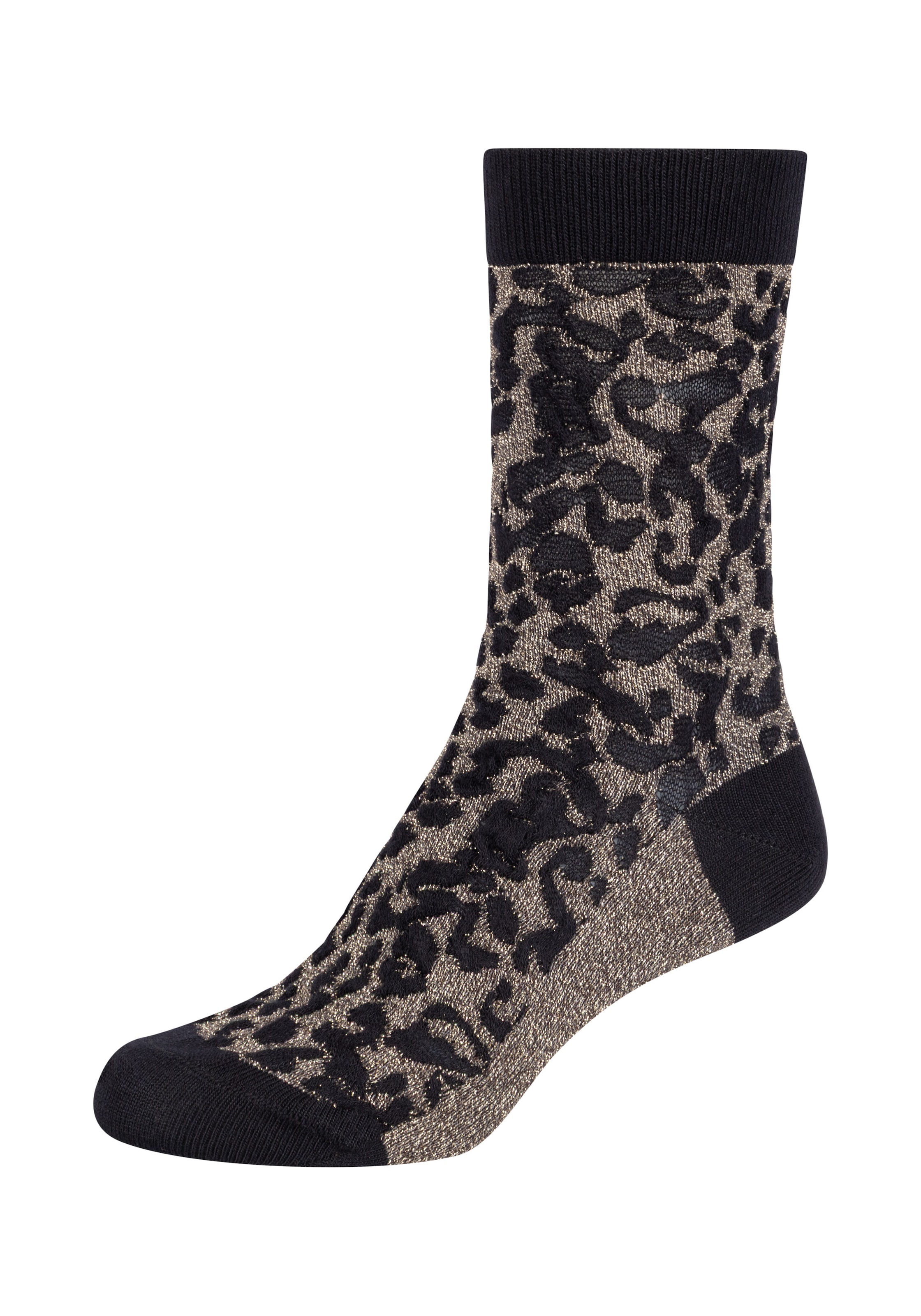 Tamaris Socken 3 Paar,  mit strukturiertem Leo-Muster, verstärkte Ferse und Spitze