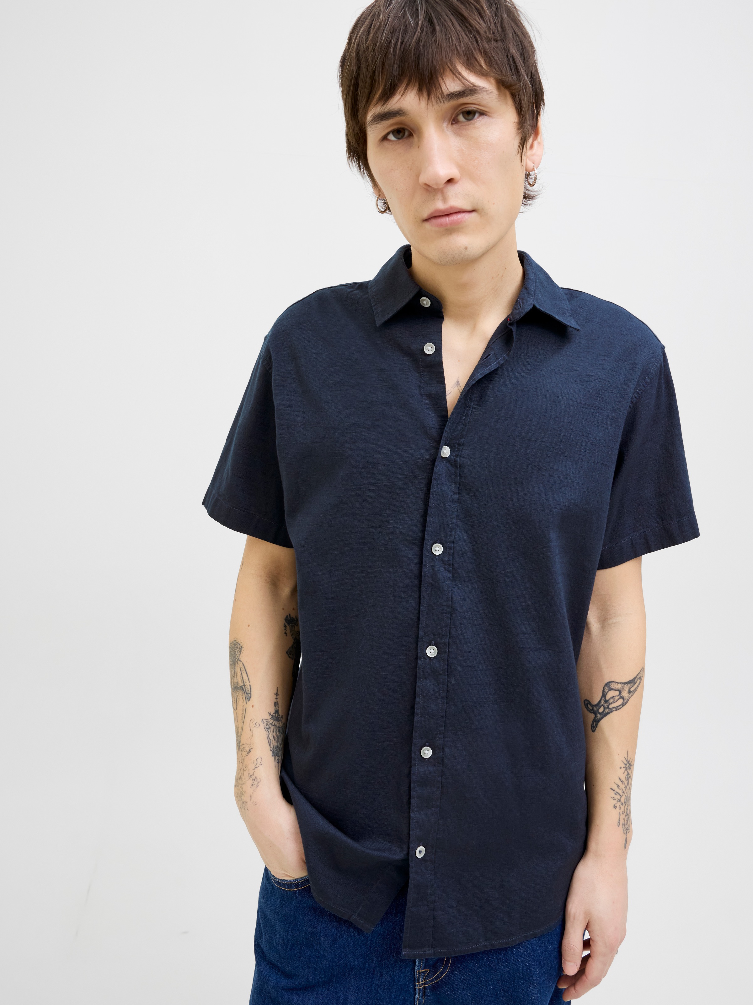 Jack & Jones Kurzarmhemd »JJPIERRE SLUB SHIRT SS«