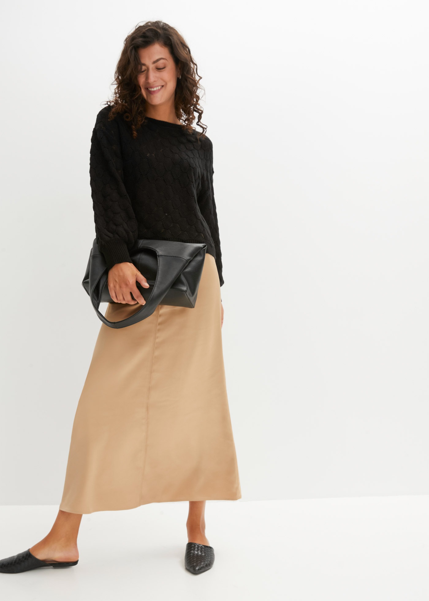 bonprix Ajourpullover »Ajour-Pullover« aus Polyacryl, lässige Passform