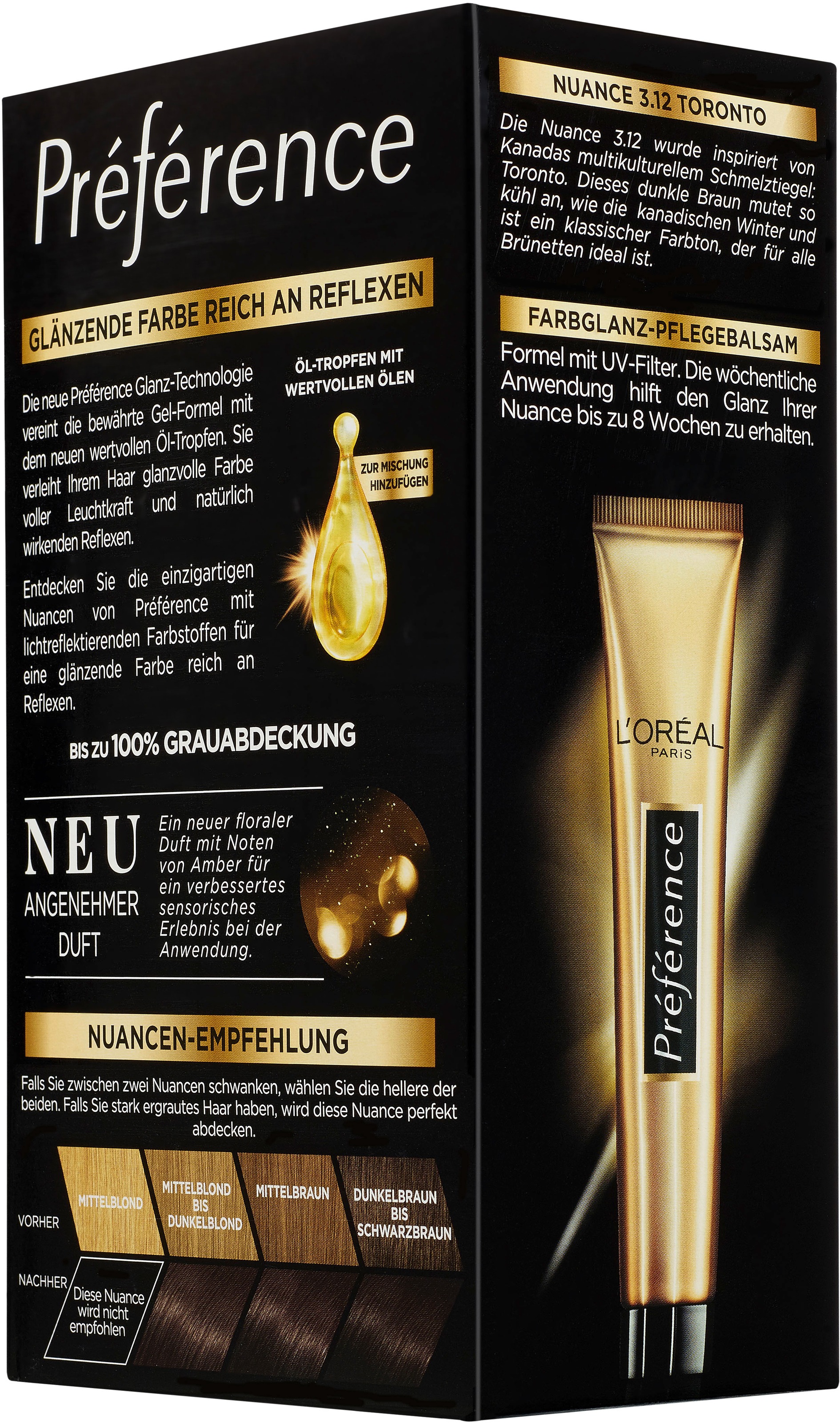 L'ORÉAL PARIS Coloration »Préférence«, (3 tlg.), mit pflegender Formel