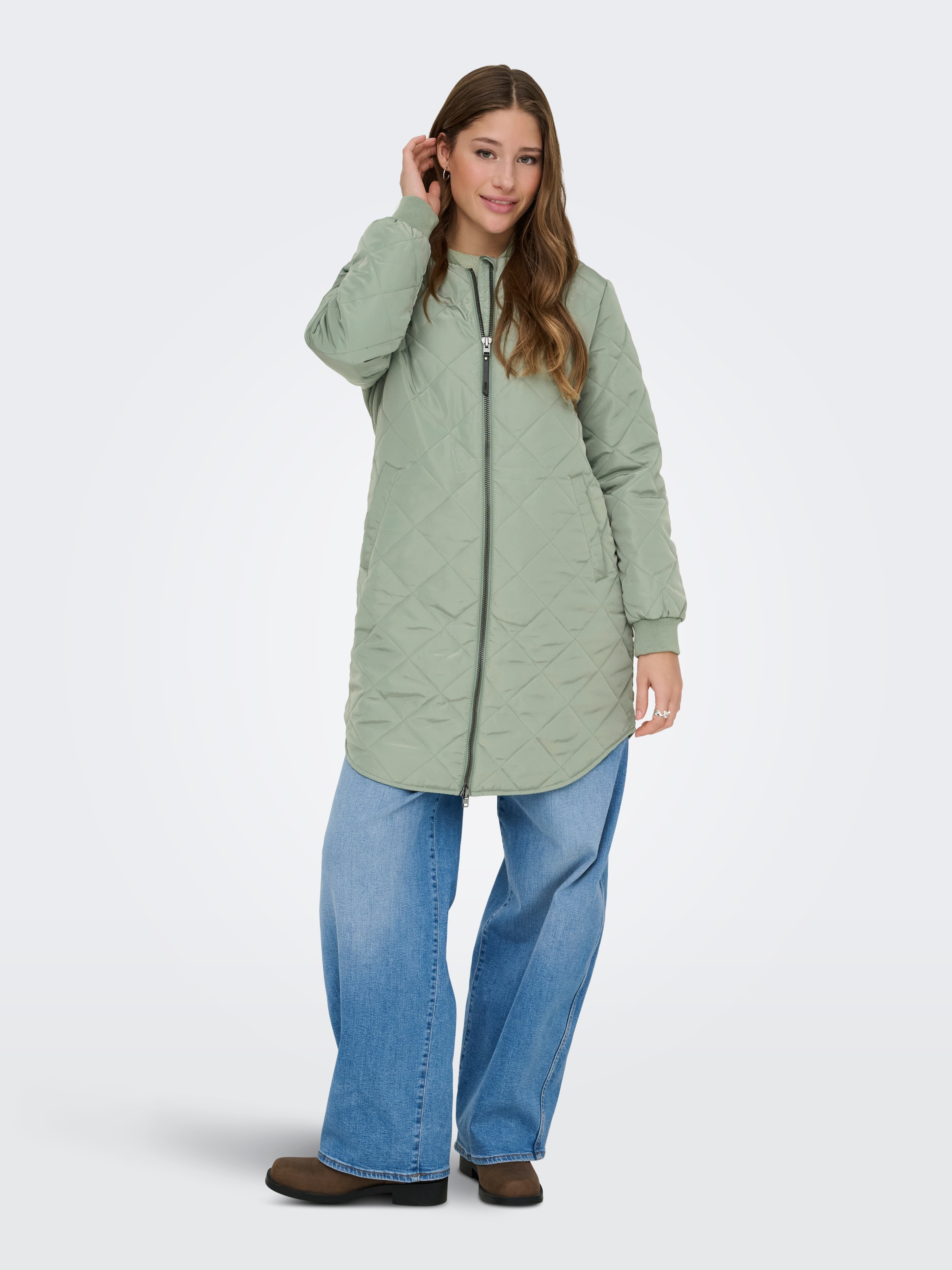 ONLY Steppmantel »ONLJESSICA QUILTED COAT ZIP CC OTW« Kunstfaser, Baseball Style