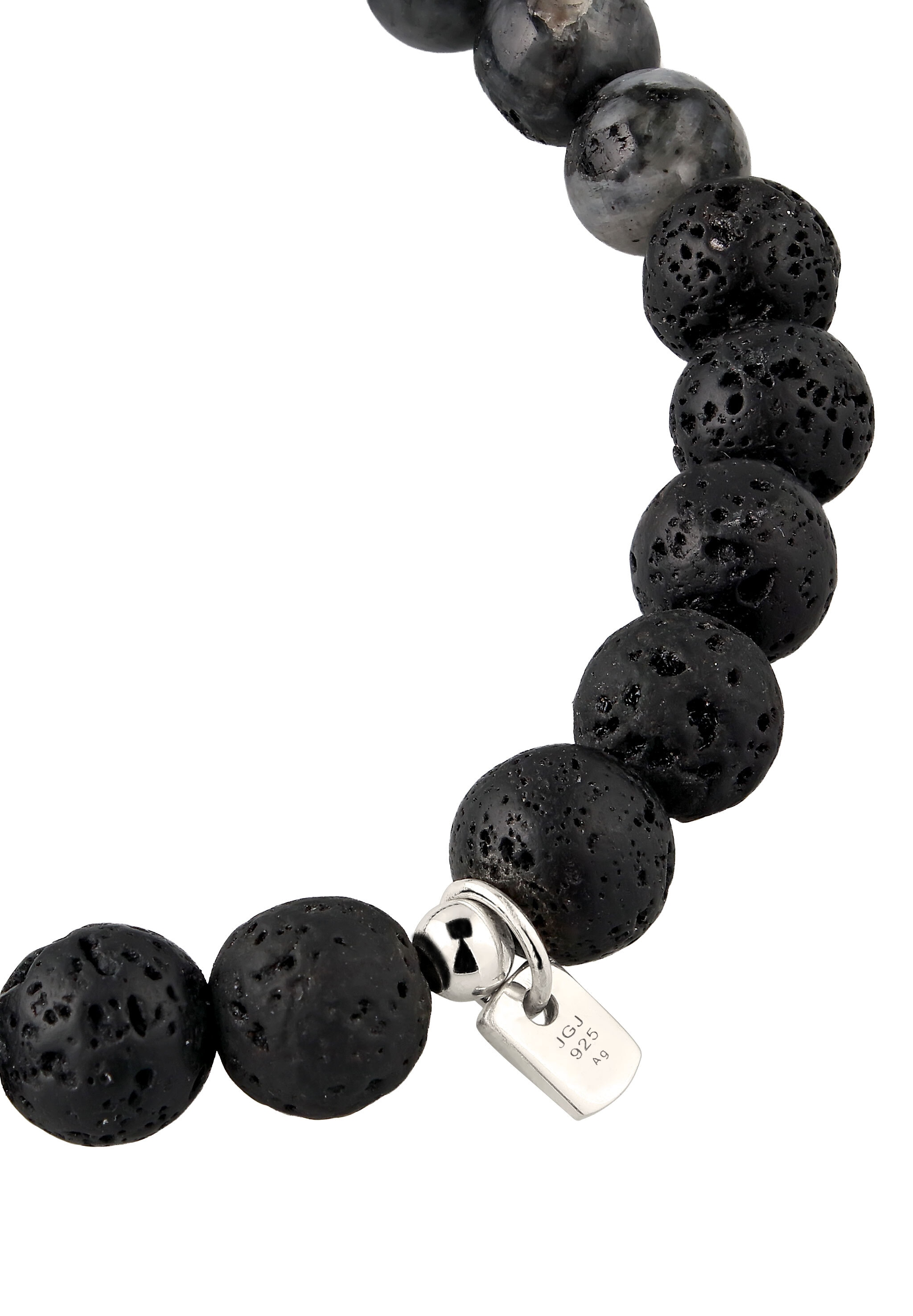 Kuzzoi Armkette »Armband Lava Lavakite Amethyst Stones Schwarz 925 Sterling Silber«