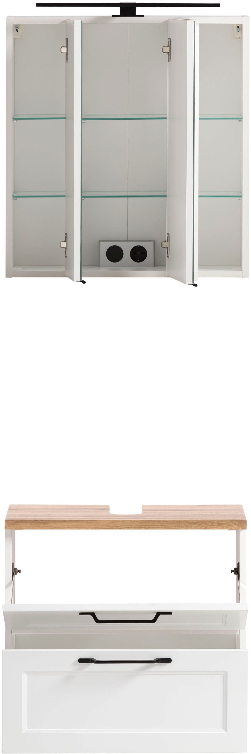 welltime Badmöbel-Set »Lana«, (Komplett-Set, 2 St.), Badezimmer-Set, 2-teilig, 60 cm breit