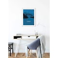 Komar Poster »Word Lake In Motion Blue«, Natur, Höhe: 70cm