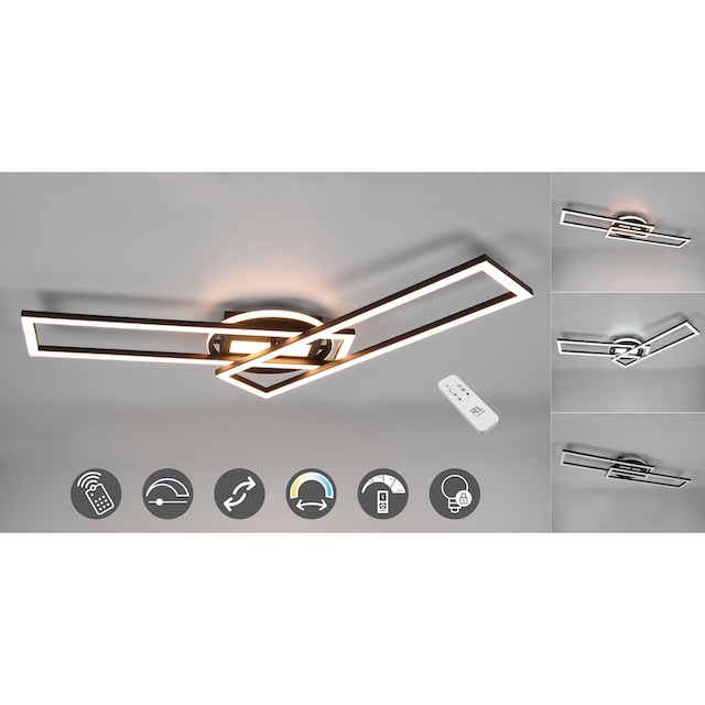 TRIO Leuchten LED Deckenleuchte »Twister«, 1 flammig-flammig, Deckenlampe  4500 Lumen Lichtfarbe einstellbar Fernbedienung Memory bei OTTO