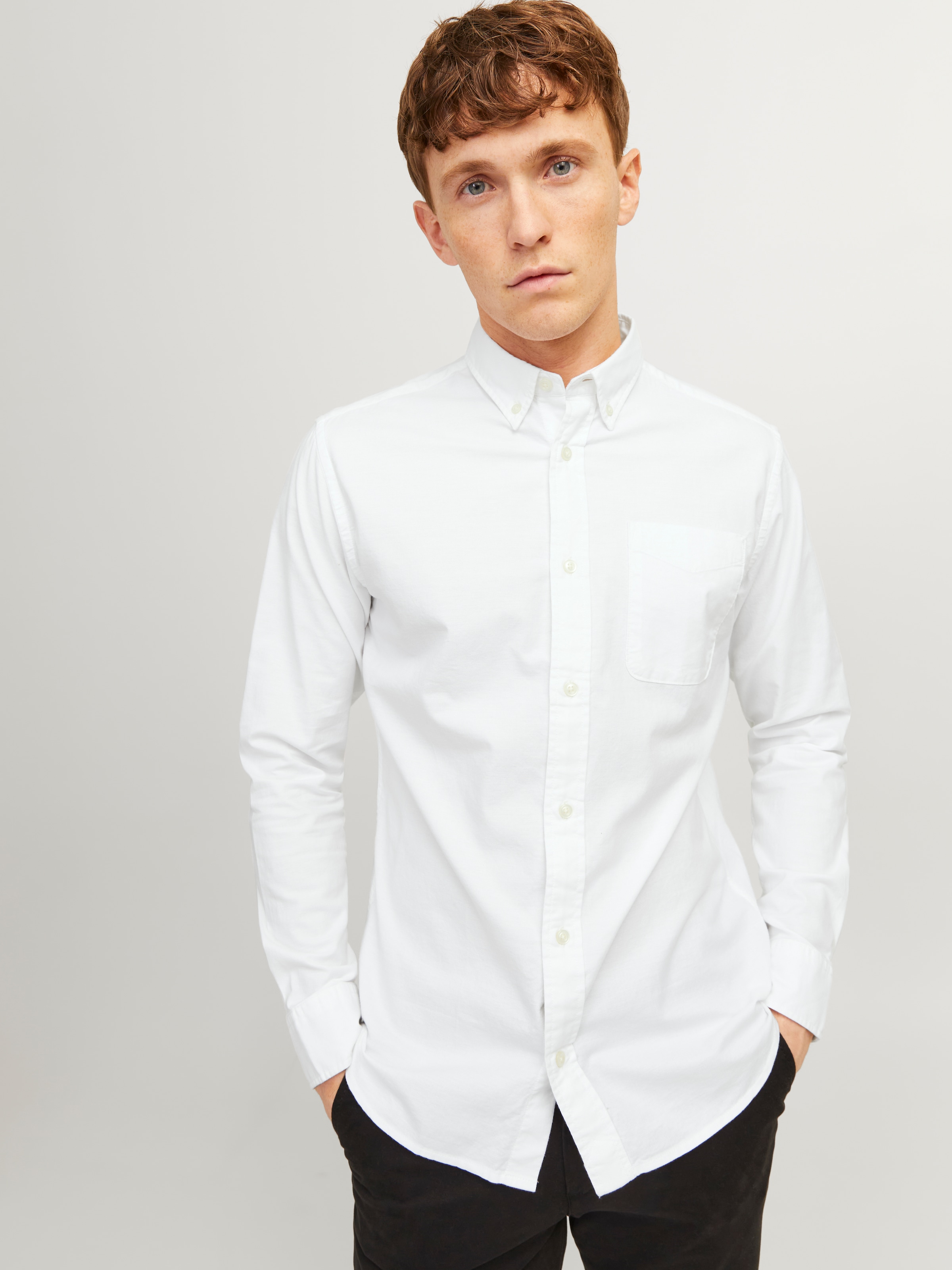 Jack & Jones Langarmhemd »BROOK OXFORD« mit Button-Down Kragen