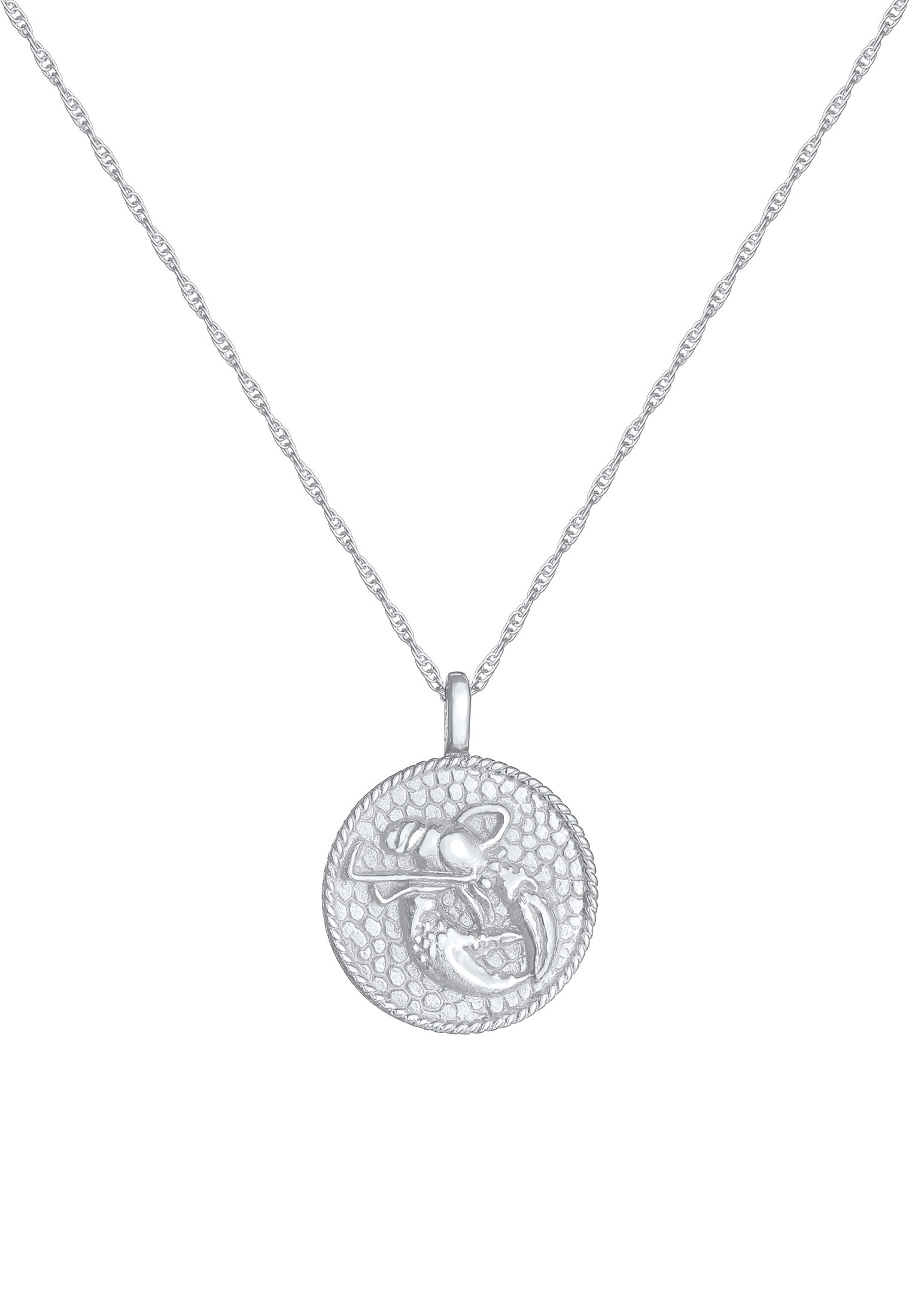 Elli Kette mit Anhänger »Halskette Sternzeichen Krebs Zodiac Astro Münze 925 Silber«