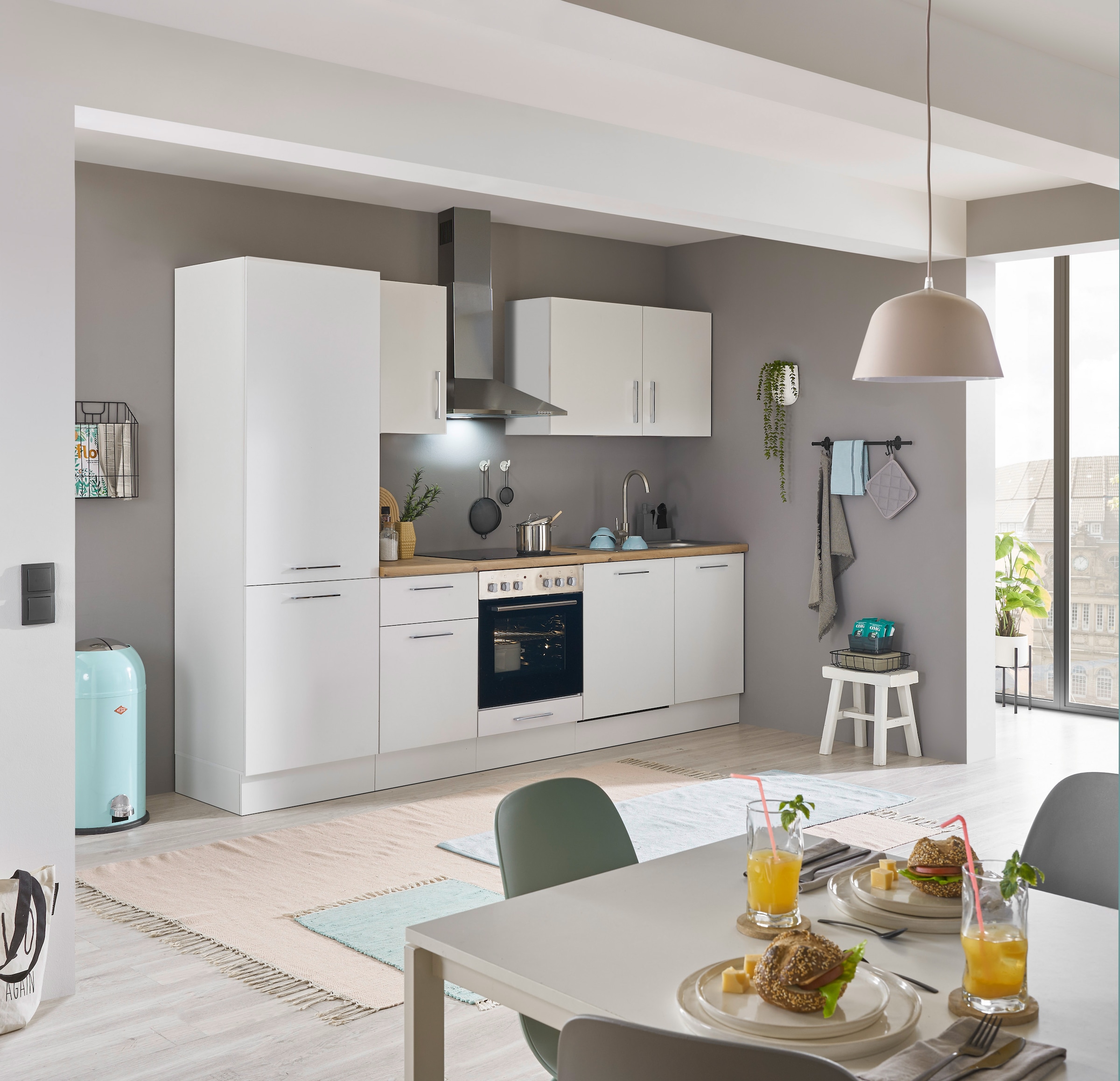 BASIC by Balculina Küchenzeile »Turin« Breite 280 cm, wahlweise mit E-Geräten