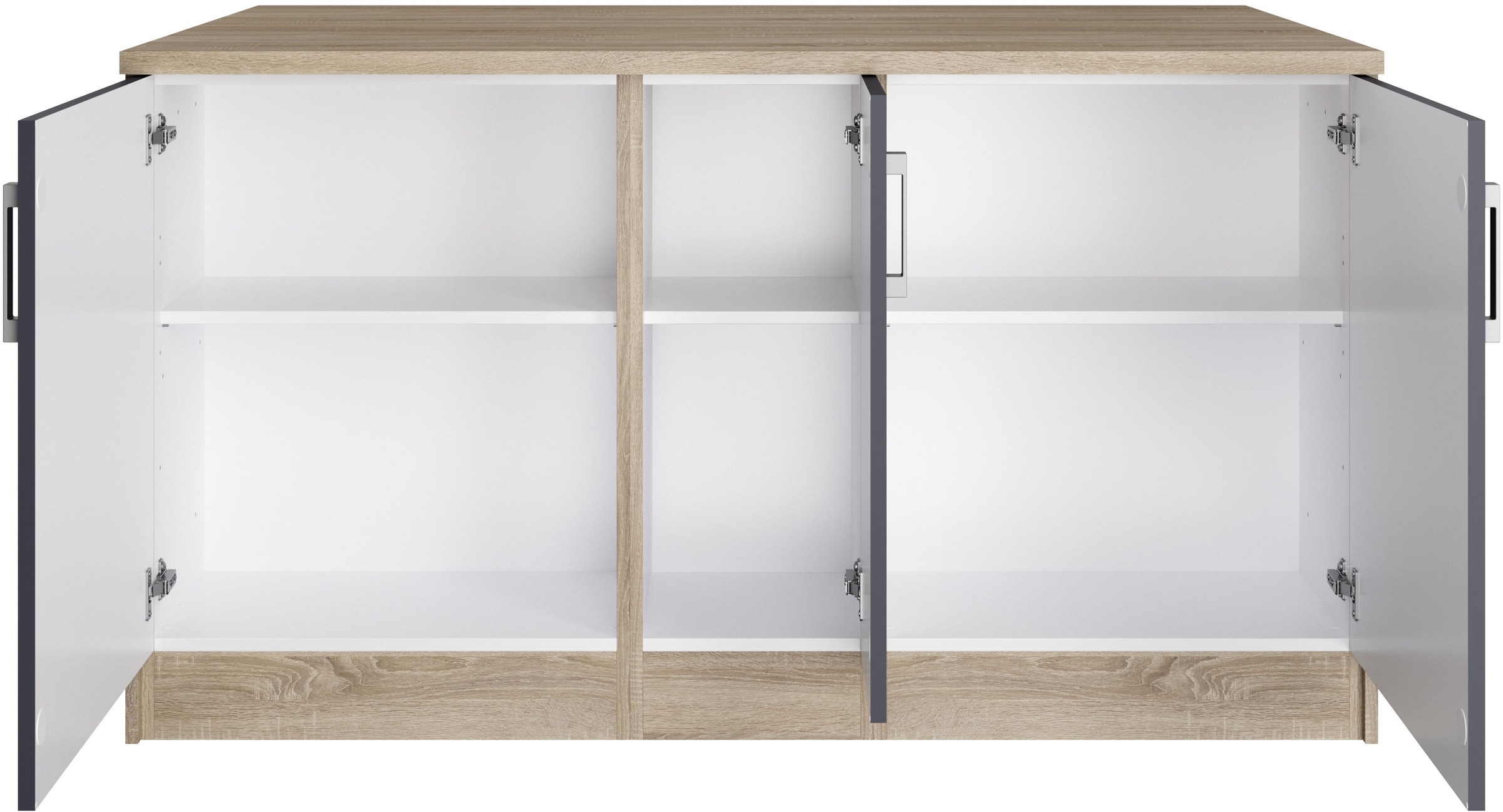 KOCHSTATION Kücheninsel »KS-Toronto«, Breite 153 cm, MDF-Fronten, Flaschenregal