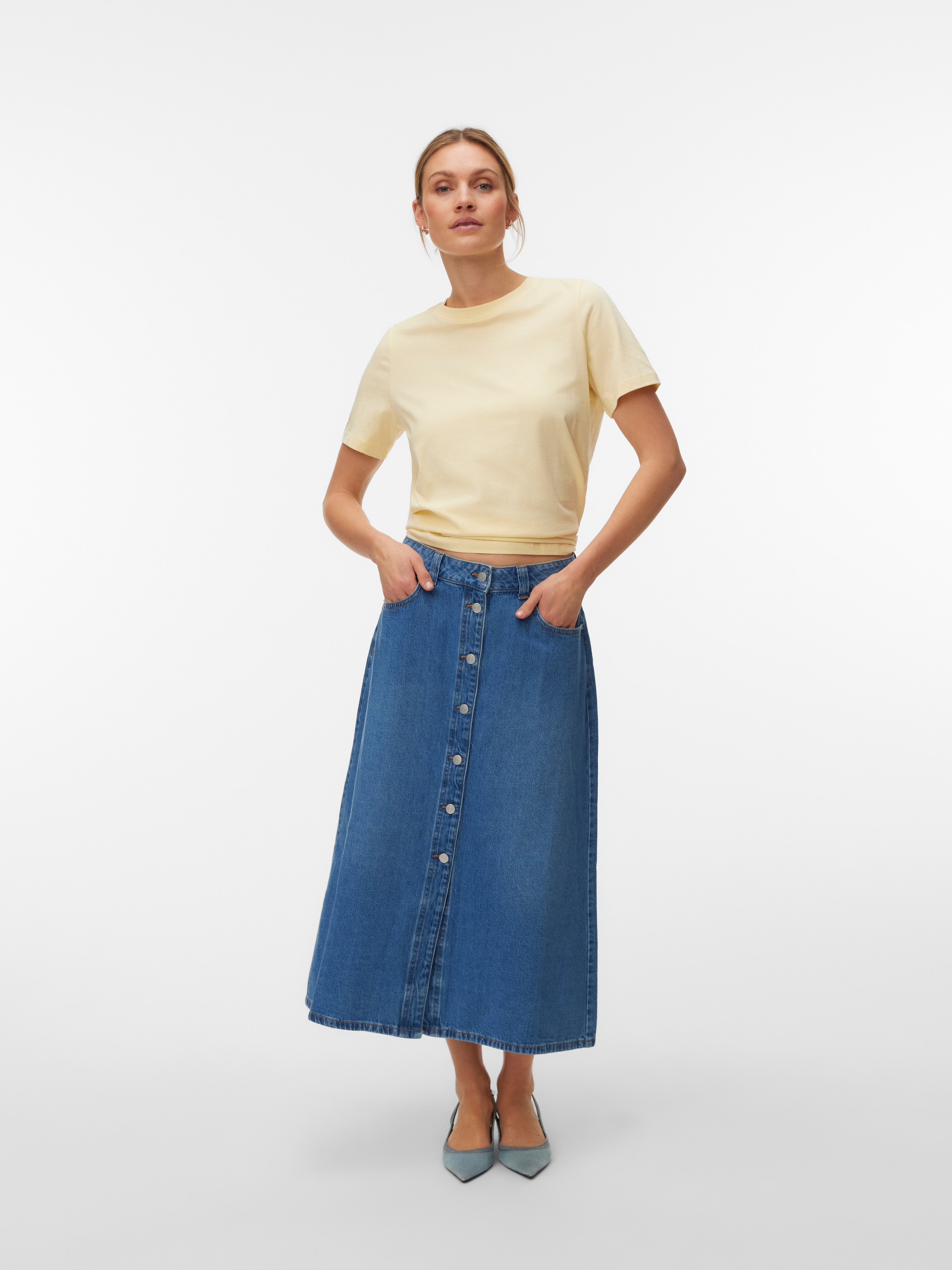 Vero Moda Kurzarmshirt »VMPAULINA SS T-SHIRT GA JRS NOOS« Baumwolle, regular fit