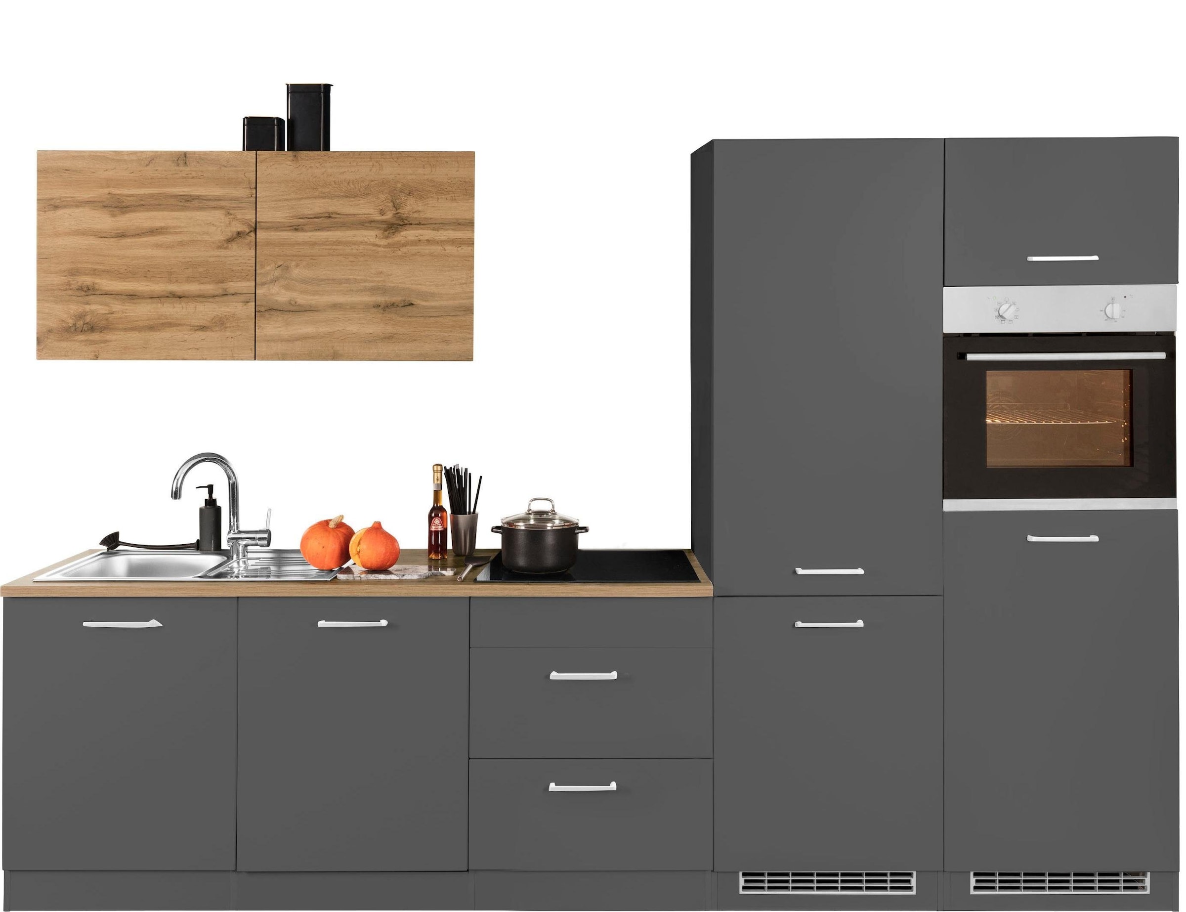 Küchenzeile »Kehl«, ohne E-Geräte, 300cm, für Kühl/Gefrierkombination und Geschirrspüler