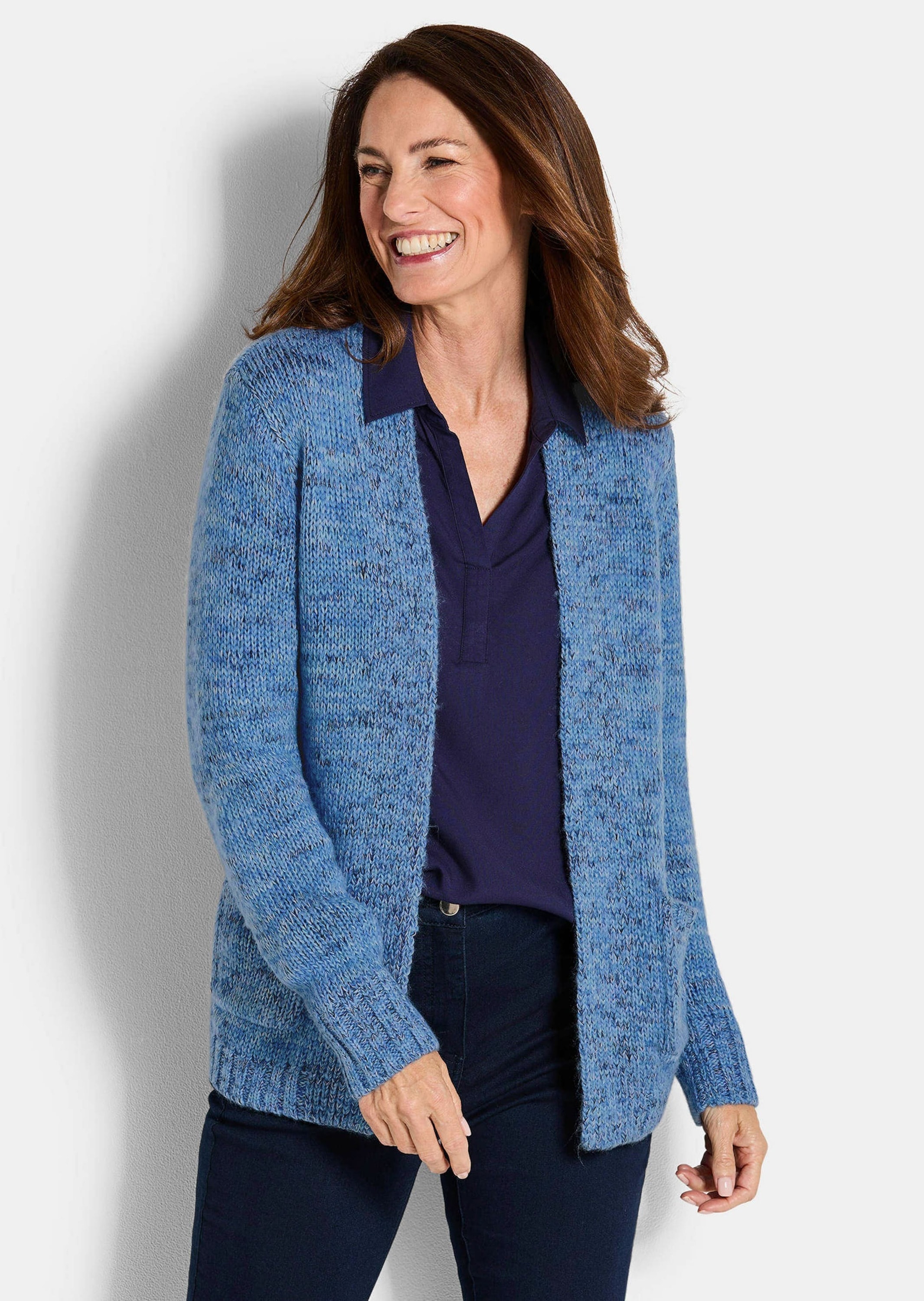 GOLDNER Strickjacke »Strickjacke mit aufgesetzten Taschen«