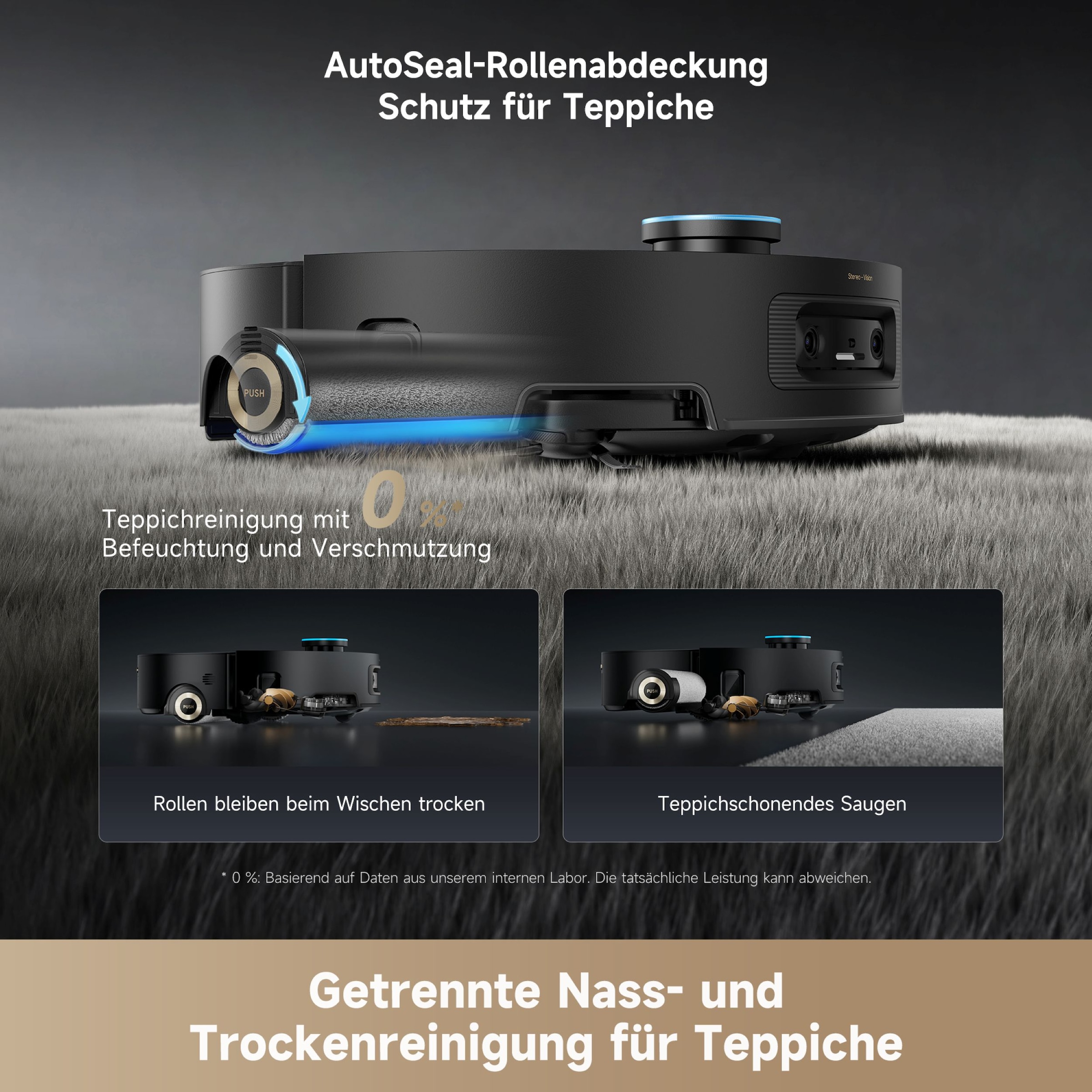 Dreame Saugroboter »mit Wischfunktion Aqua10 Ultra Roller Complete Black«, Warmwasser-Wischsystem, Rollenmopp, überwindet Hindernisse, 30.000 Pa