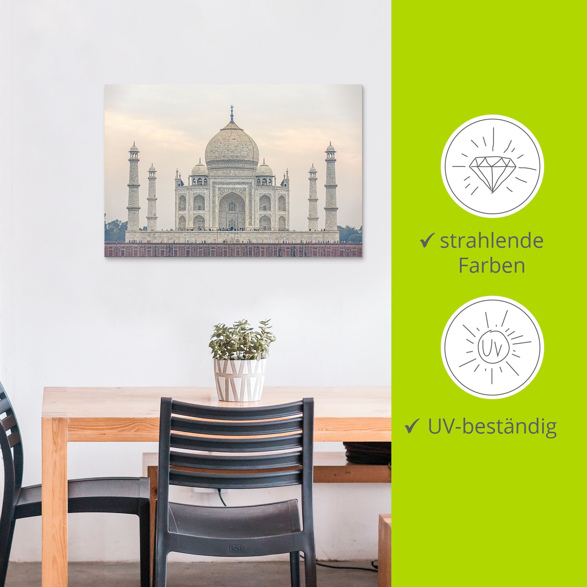 Artland Wandbild »Taj Mahal«, Gebäude, (1 St.), als Alubild, Outdoorbild, Poster in verschied. Größen