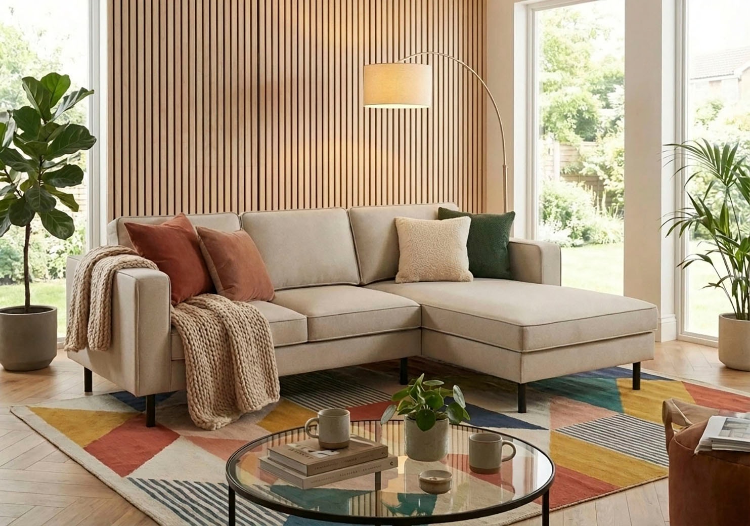 TRENDMANUFAKTUR Ecksofa »Watkins, Couch wahlweise mit Schlaffunktion & Bettkasten, auch in Cord« Recamiere beidseitig montierbar, Sofa in L-Form, Breite 232 cm